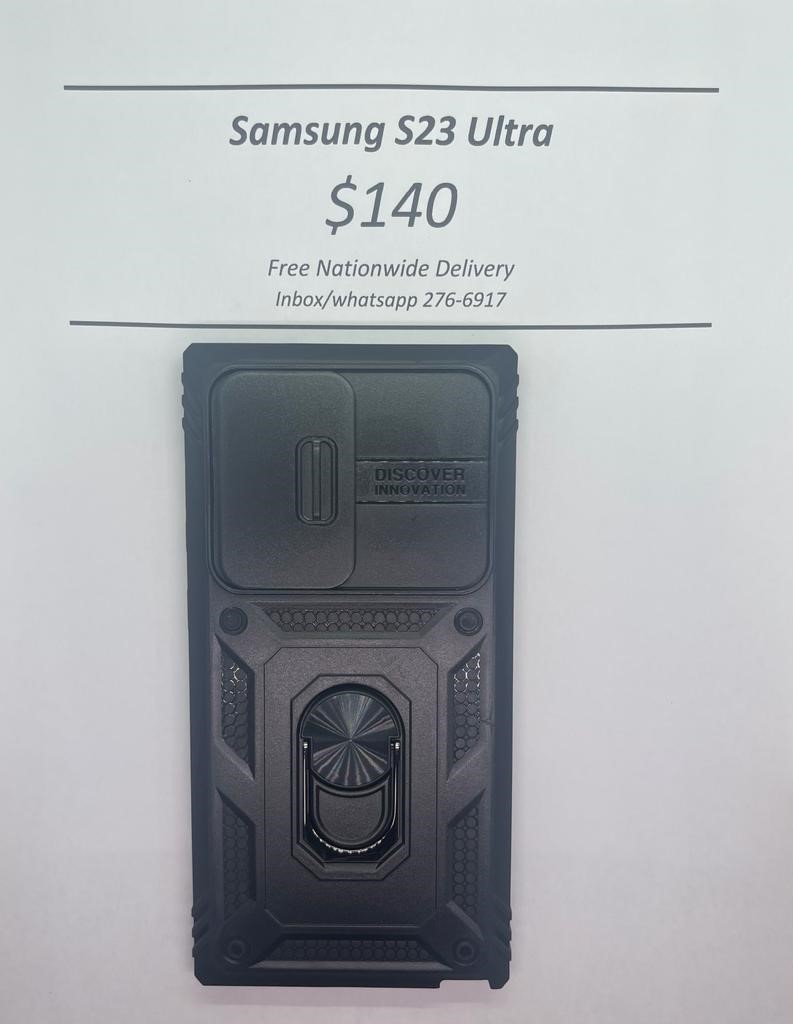 S23 Ultra Black Rugged w Camera Cover