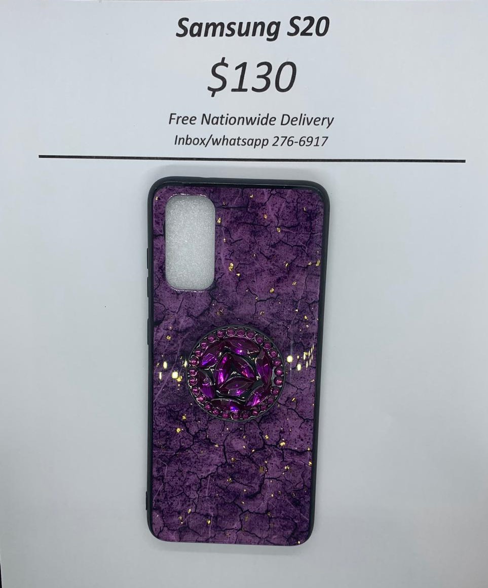 S20 Purple Marble with Pop Socket
