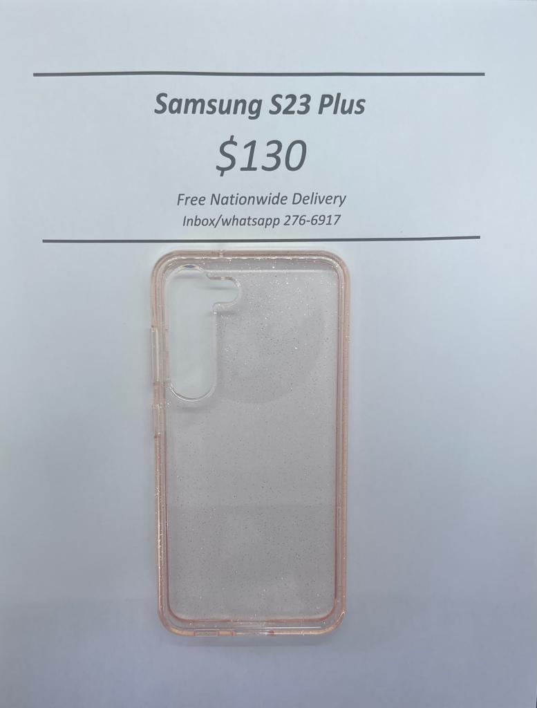 S23 Plus Peach Clear Glitter