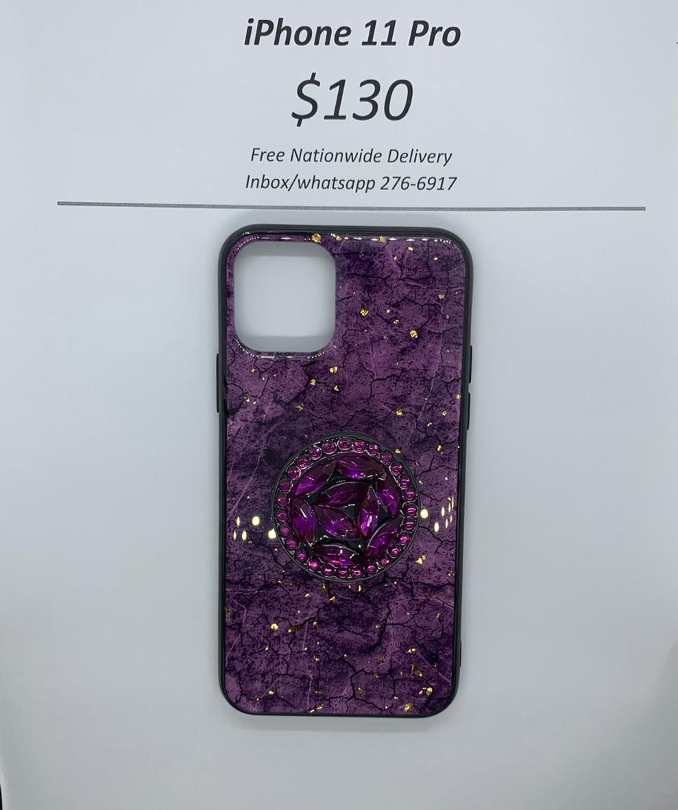 iPhone 11 Pro Purple Marble with Pop Socket