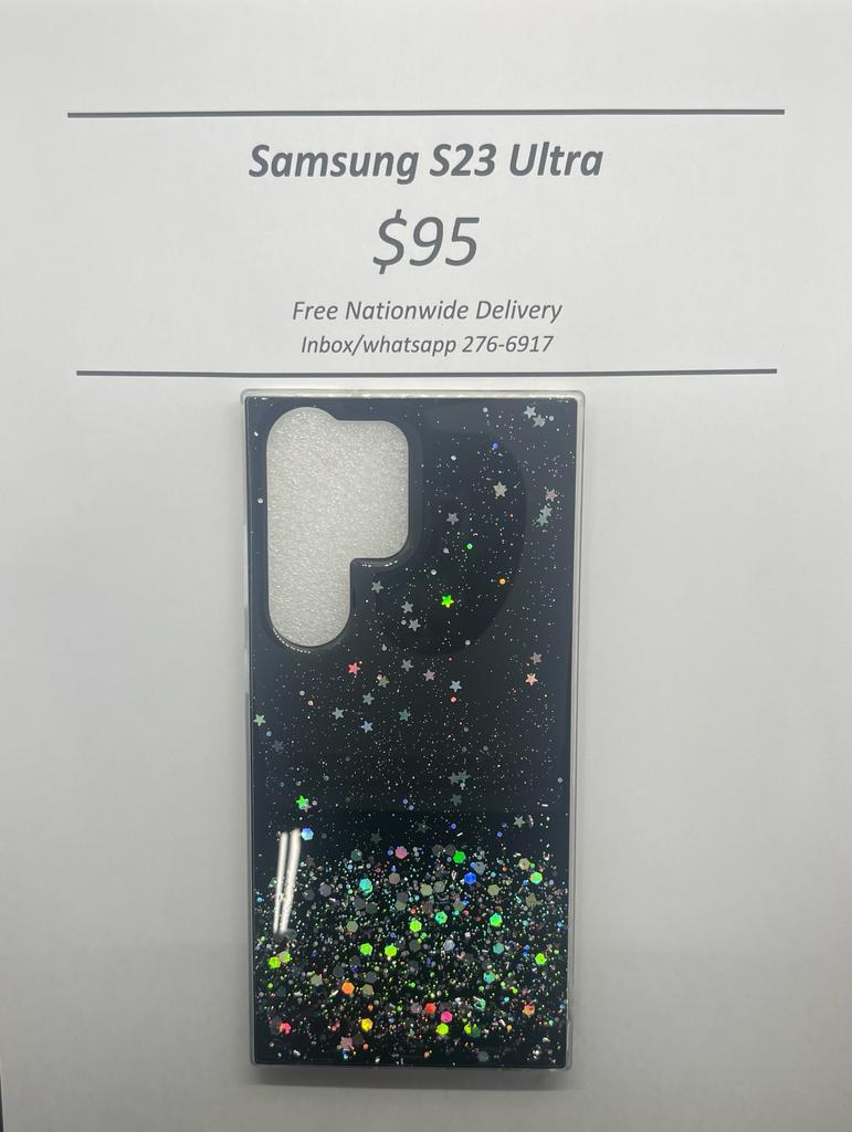 S23 Ultra Black Glitter silicone