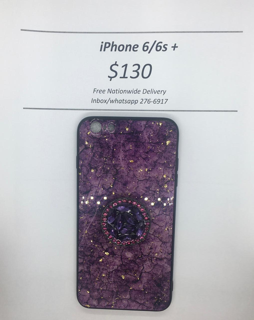 iPhone 6/s+ Purple Marble with Pop Socket