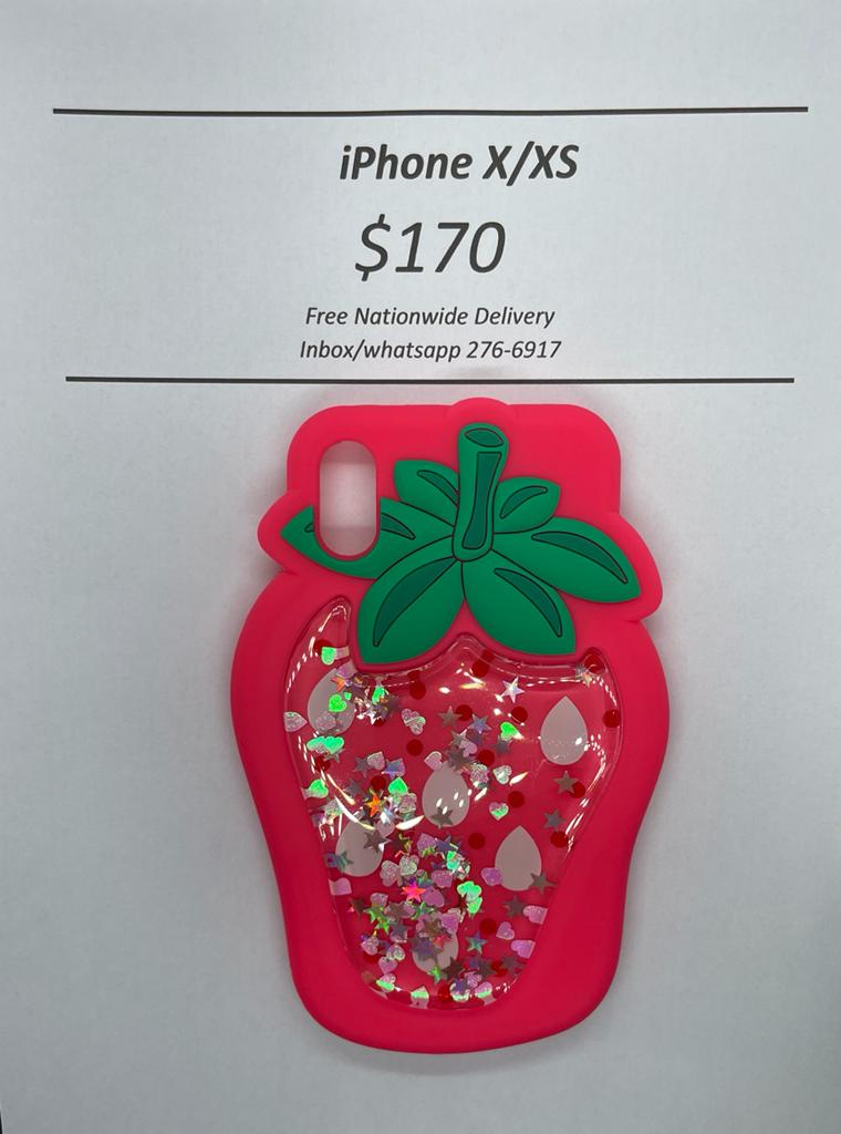 iPhone X/XS Strawberry Liquid Glitter