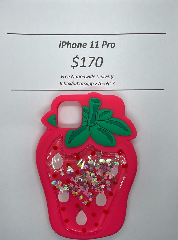 iPhone 11 Pro Strawberry Liquid Glitter