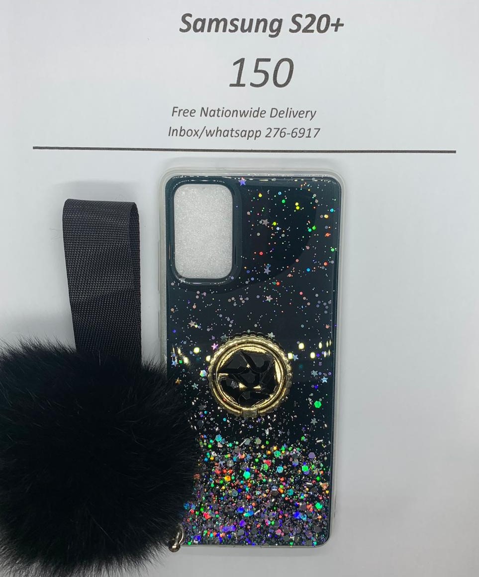 S20 Plus Black Pom-pom with Pop Ring