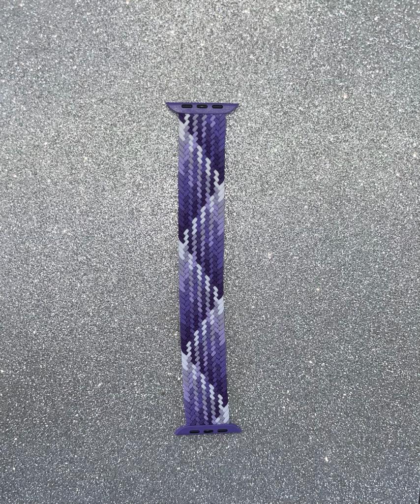 iWatch 42/44/45mm Fabric- Purple and White