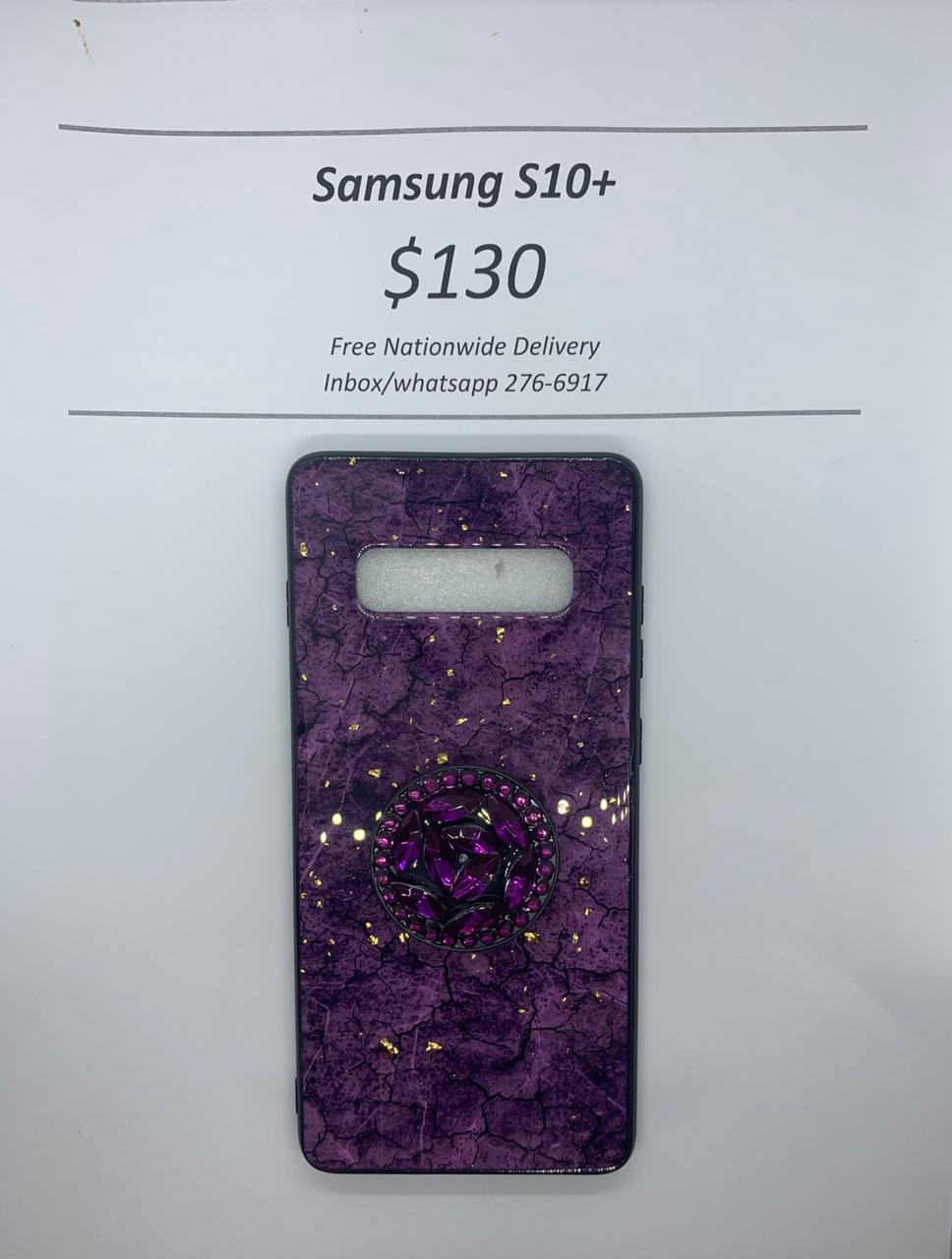 S10+ Purple Marble with Pop Socket