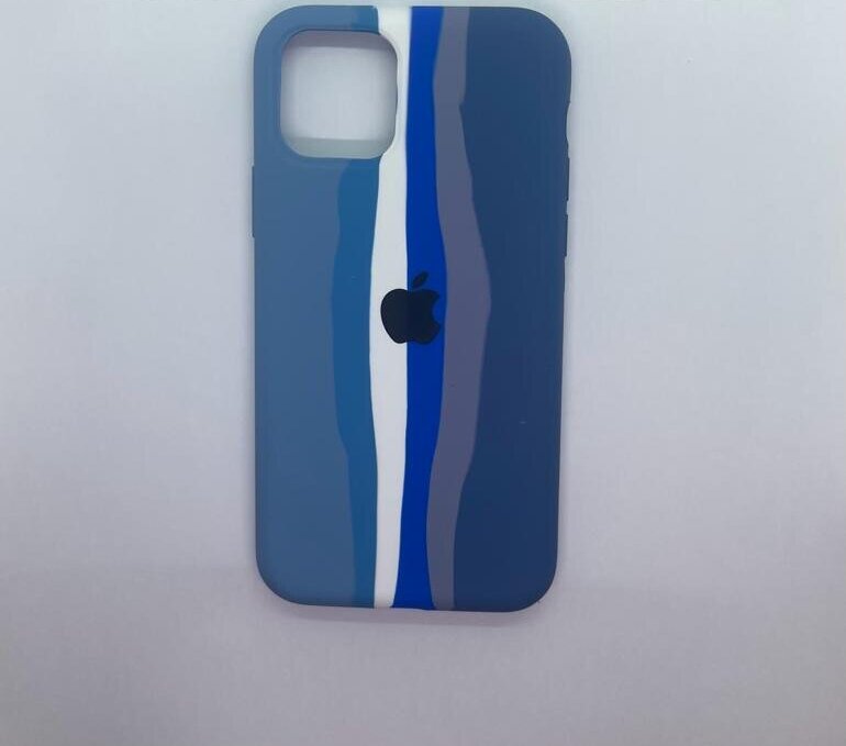 iPhone 12 Pro Blue Rainbow Tone Logo Case