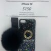 iPhone SE Black Pom Pom with Pop Ring