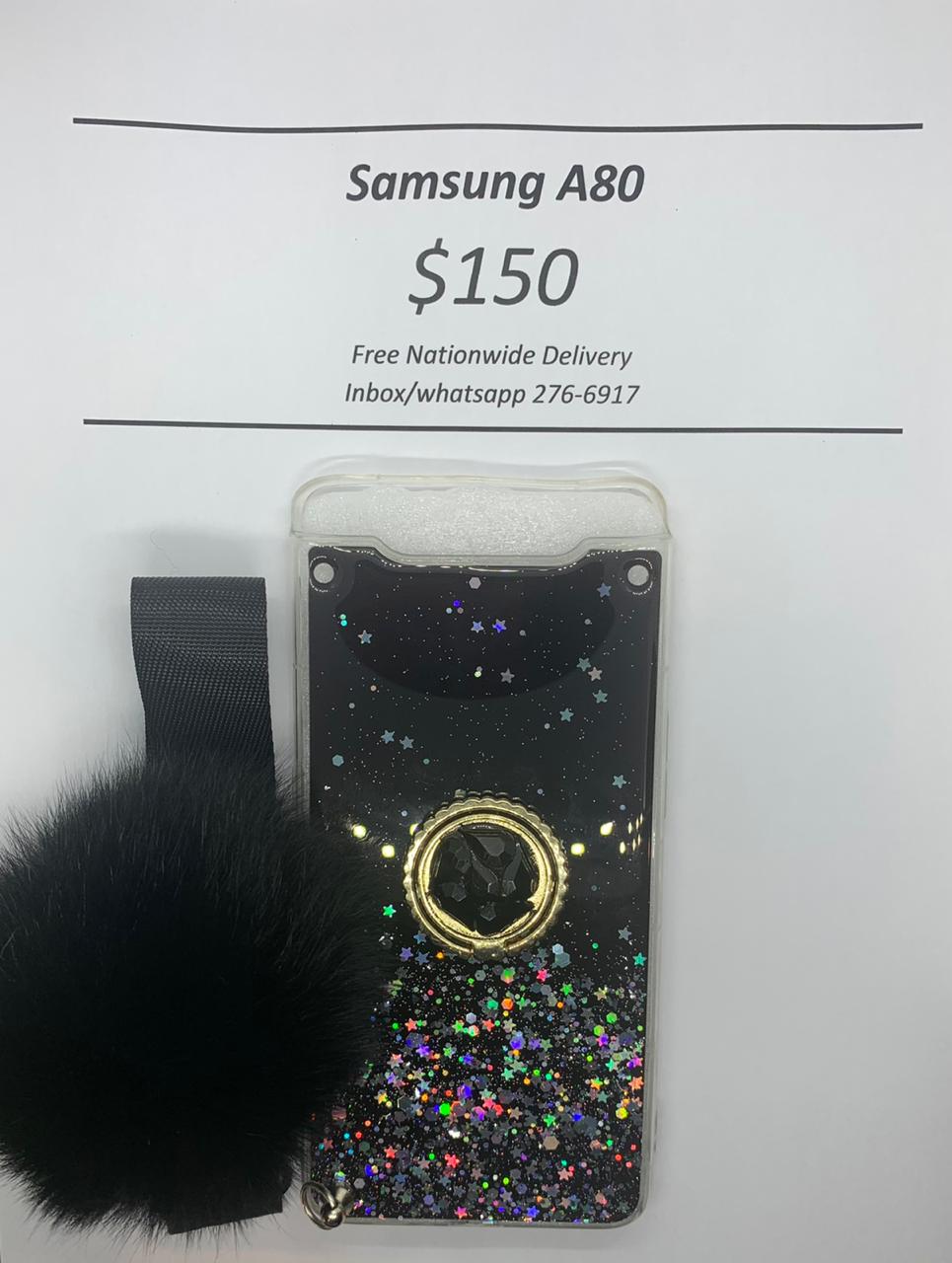 A80 Black pom-pom with pop ring