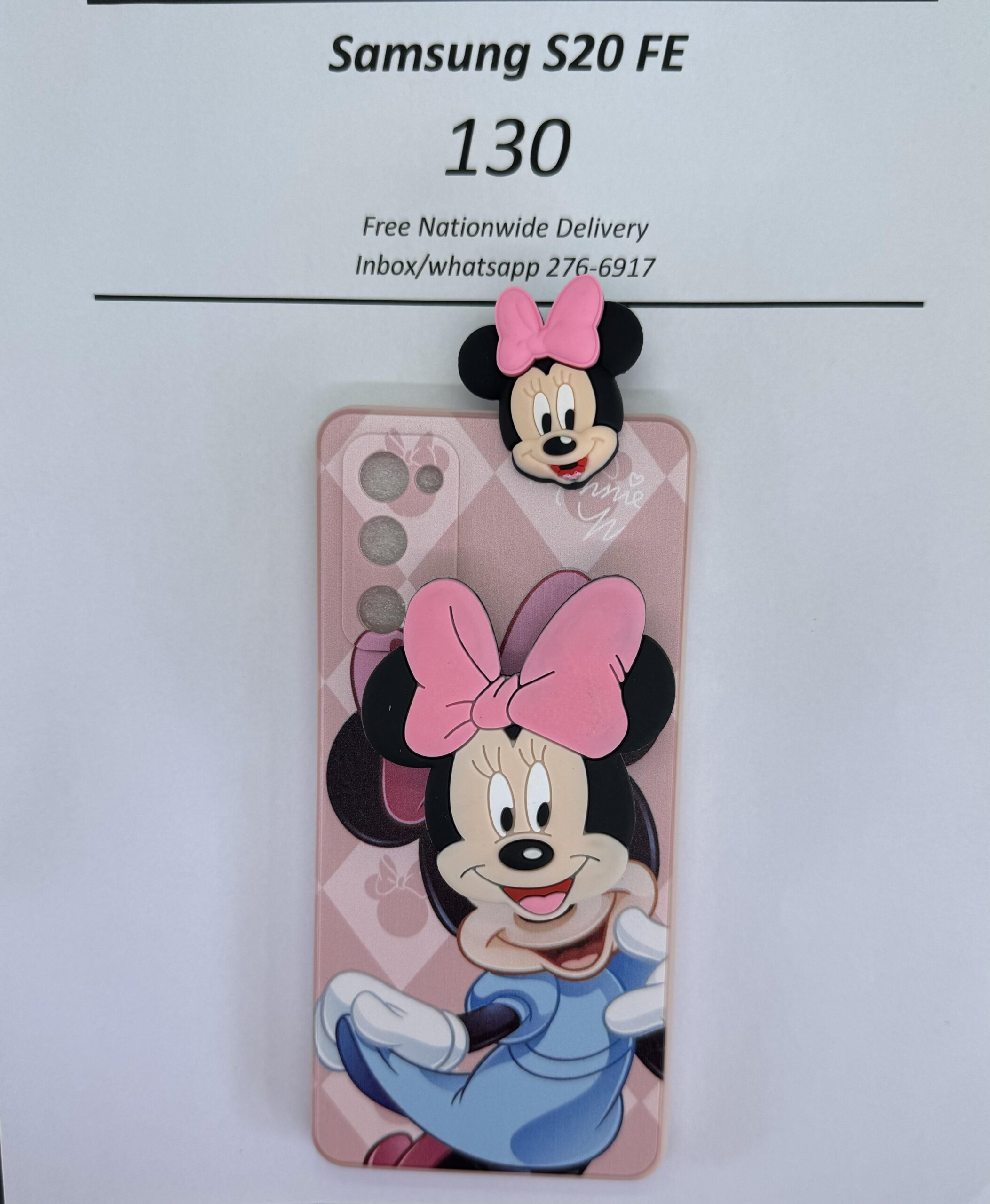 S20 Fe Light Pink Minnie with Pop socket