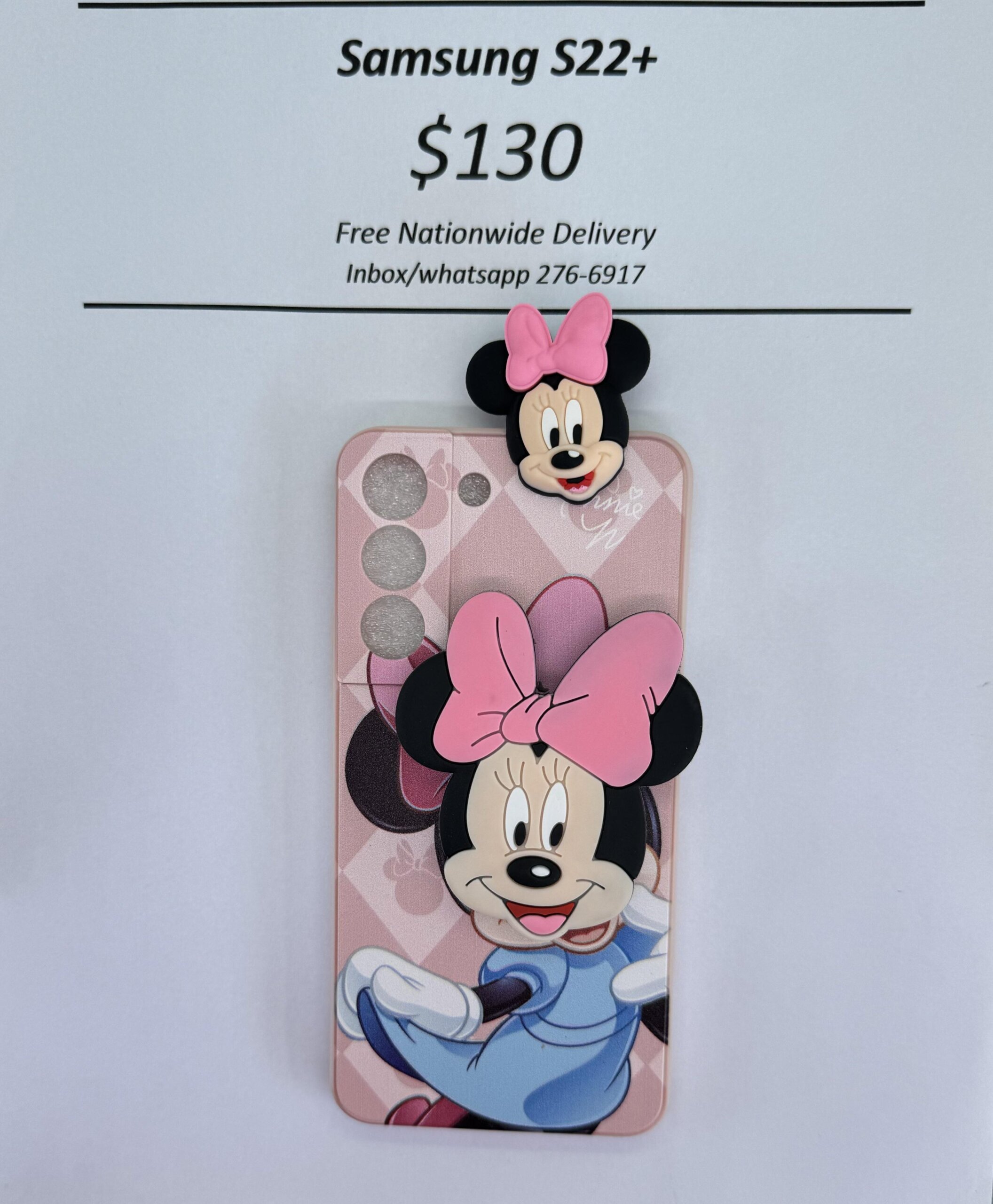 S22 Plus Light Pink Minnie with Pop socket