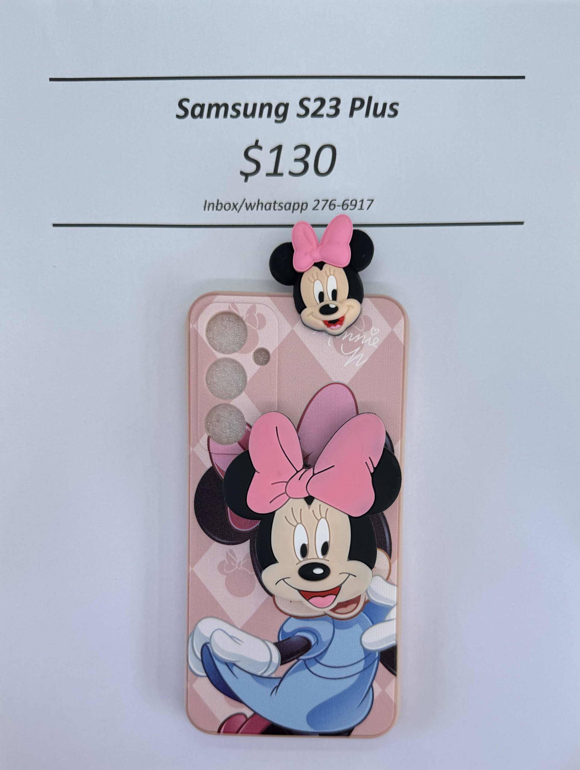 S23 Plus Light Pink Minnie with Pop socket