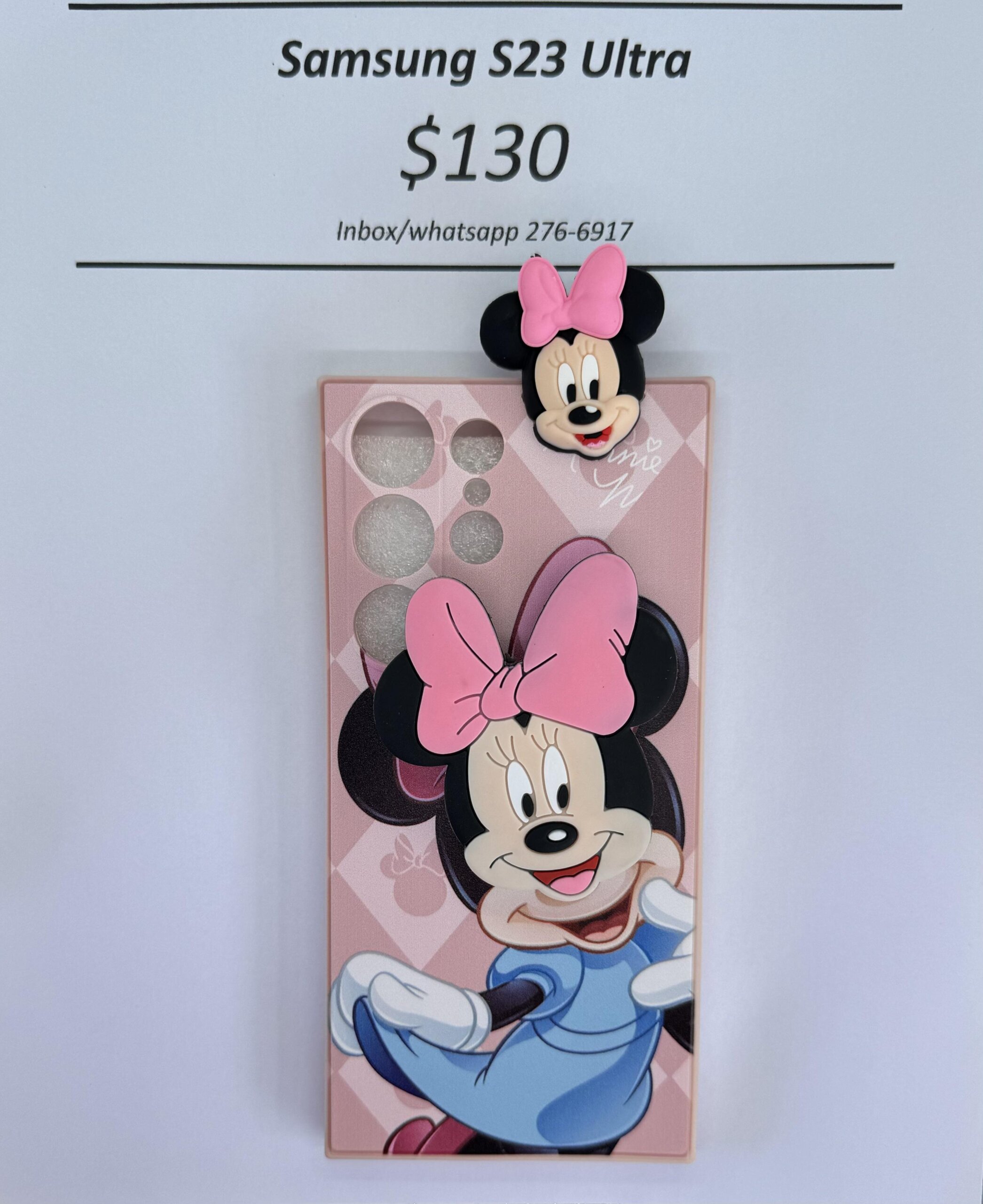S23 Ultra Light Pink Minnie with Pop socket