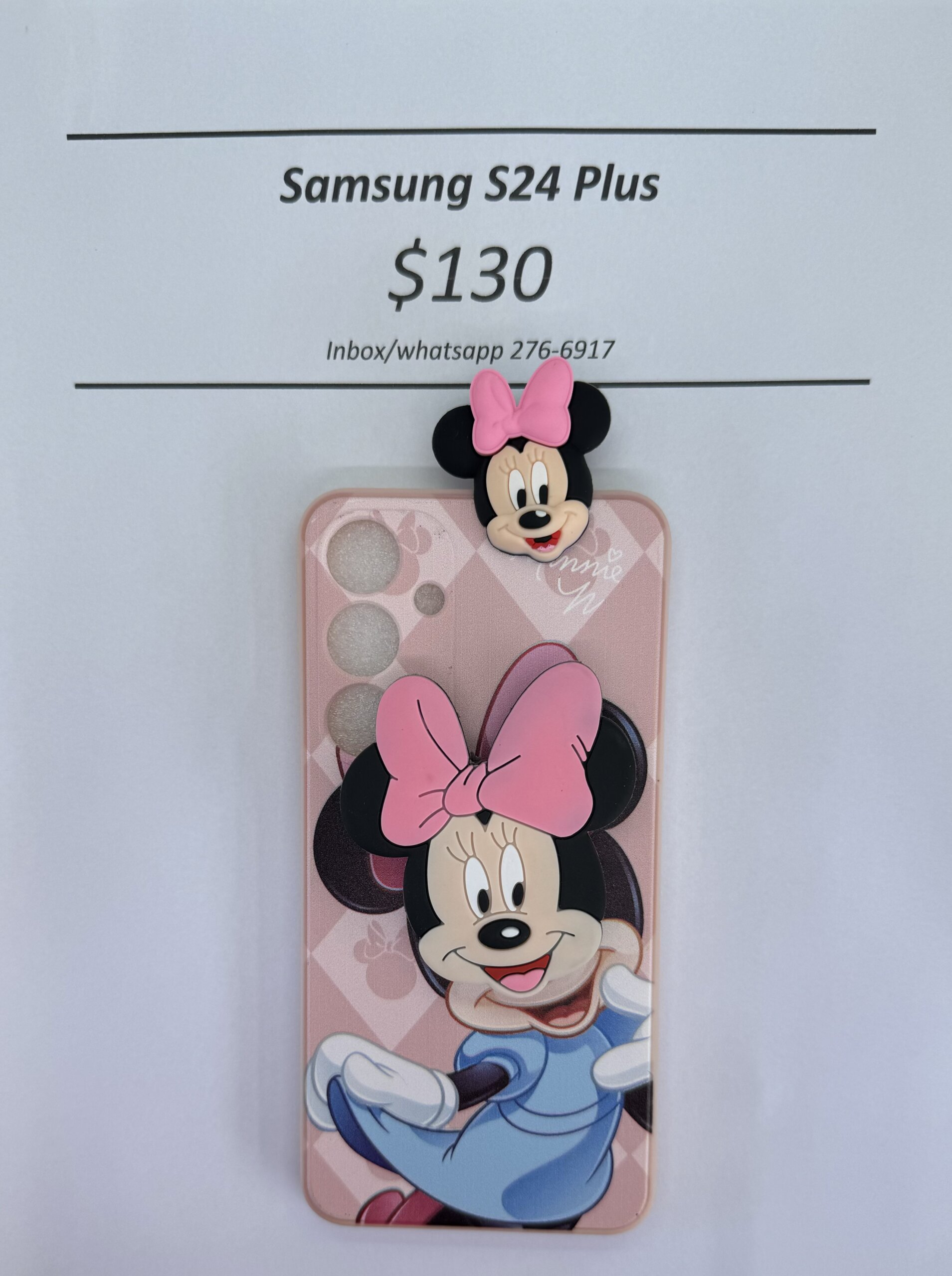 S24 Plus Light Pink Minnie with Pop socket