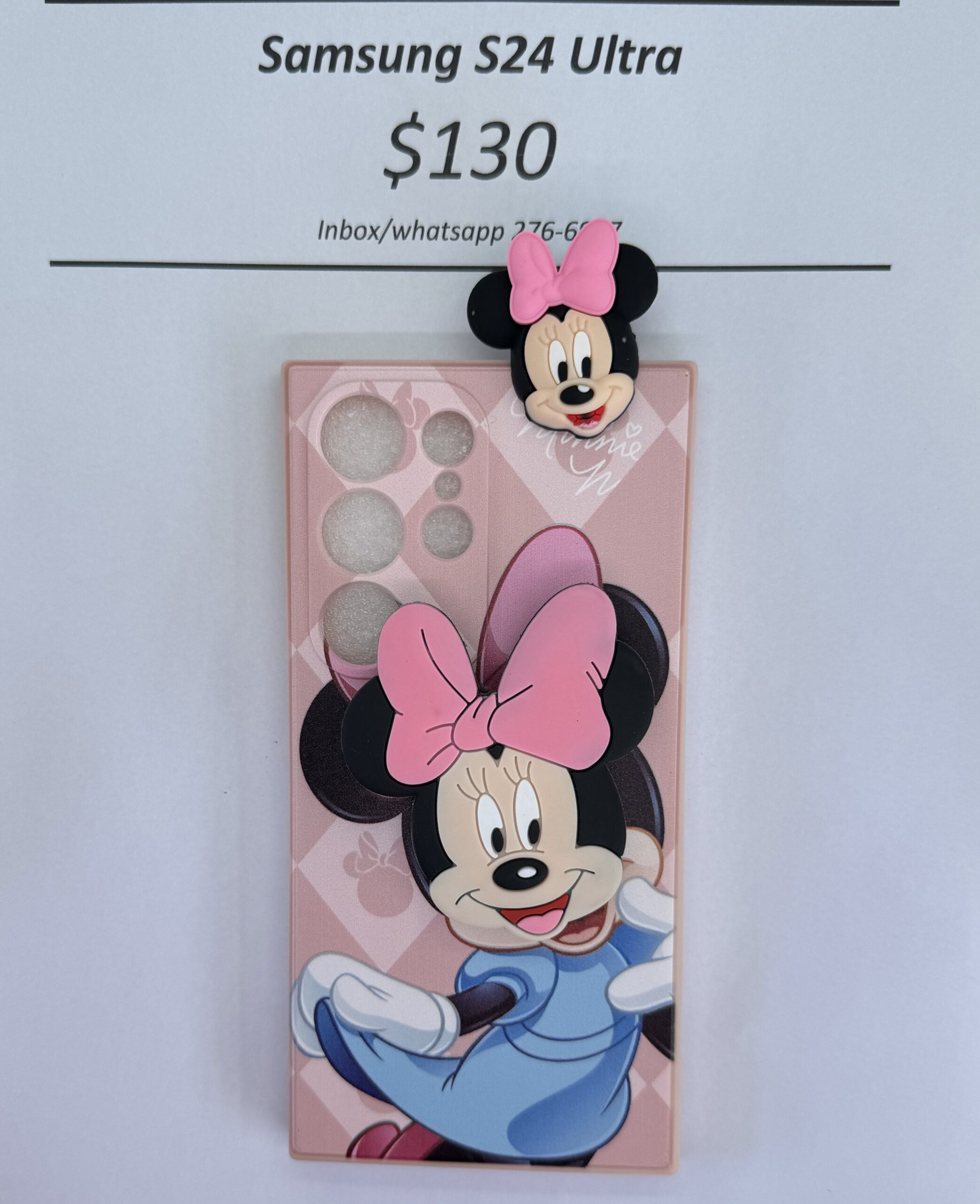 S24 Ultra Light Pink Minnie with Pop socket