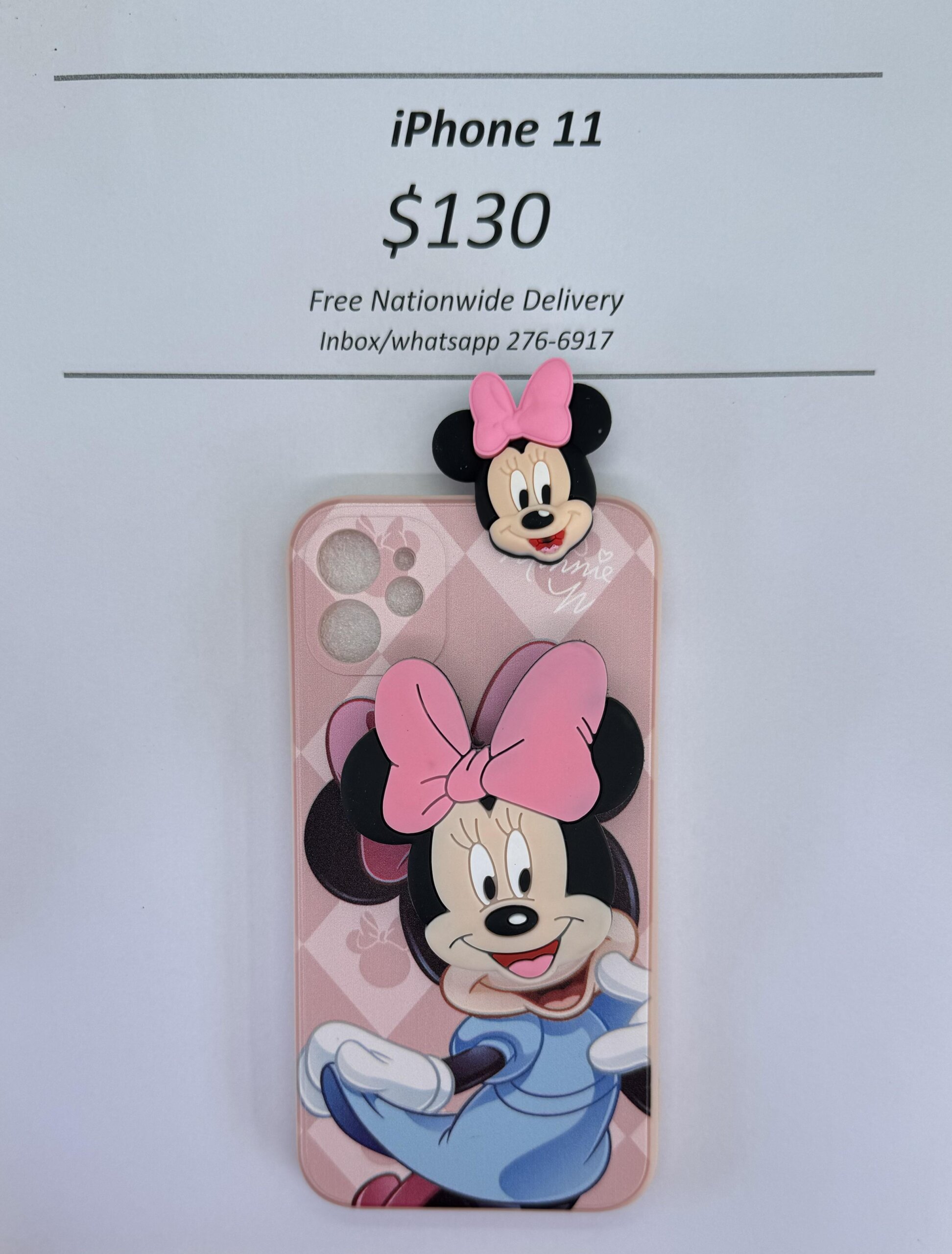iPhone 11 Light Pink Minnie with Pop socket