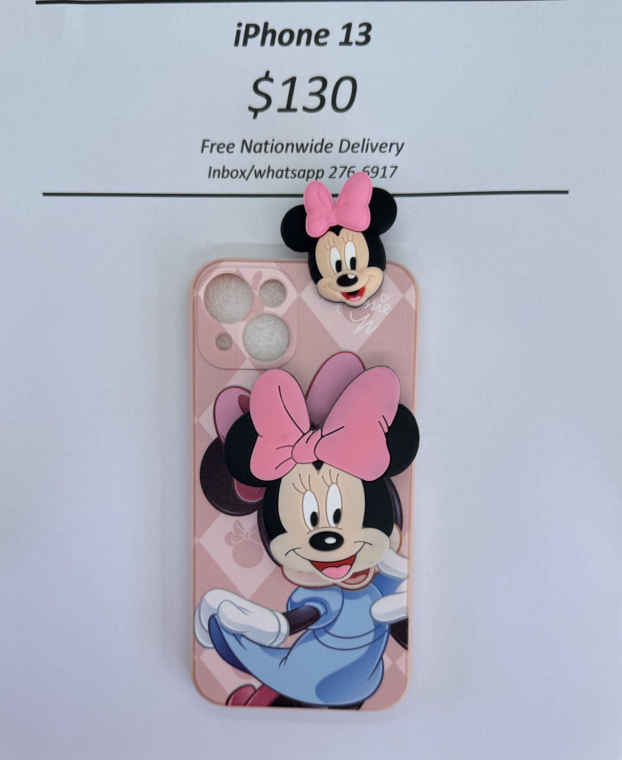 iPhone 13 Light Pink Minnie with Pop socket
