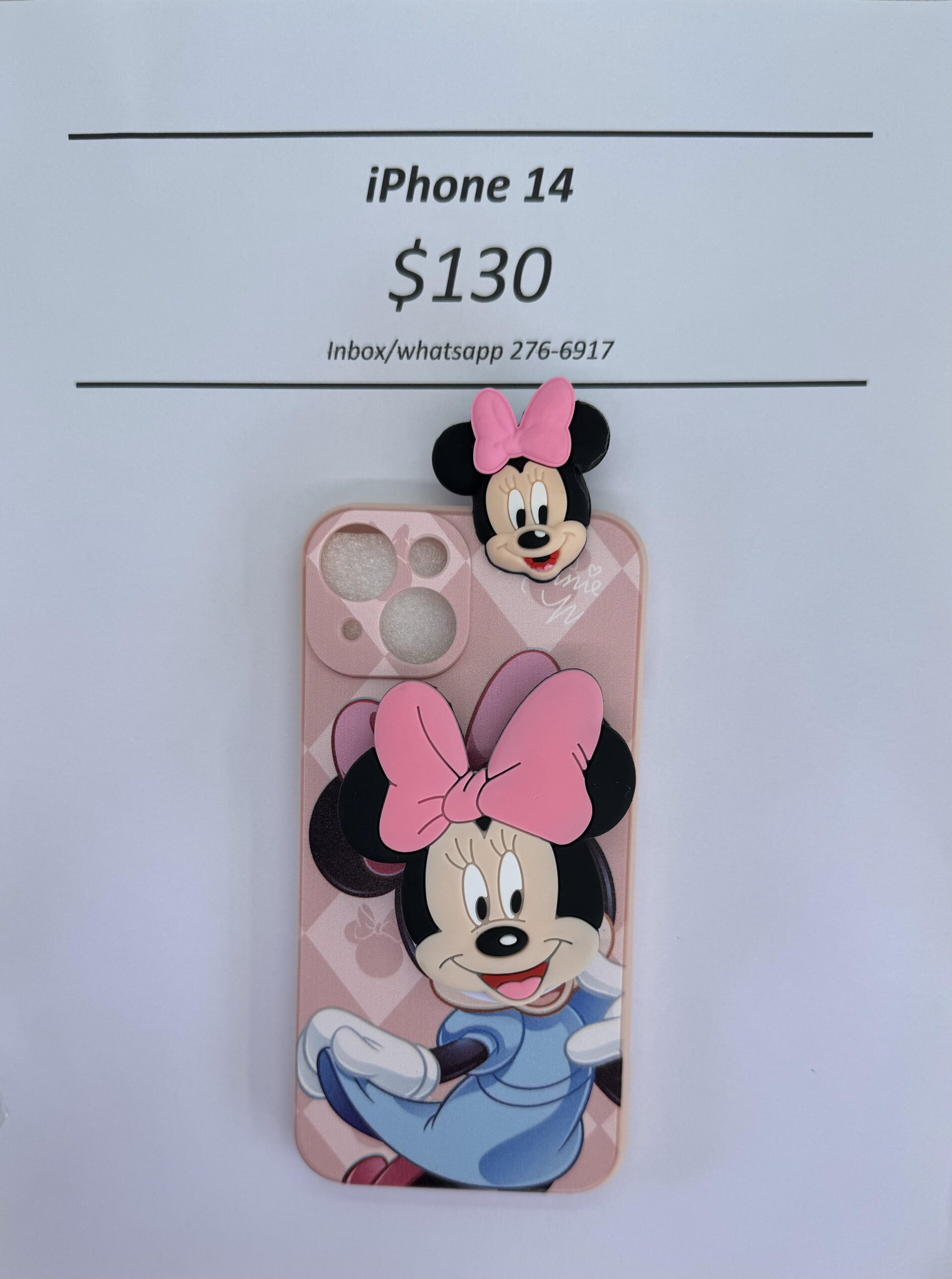 iPhone 14 Light Pink Minnie with Pop socket