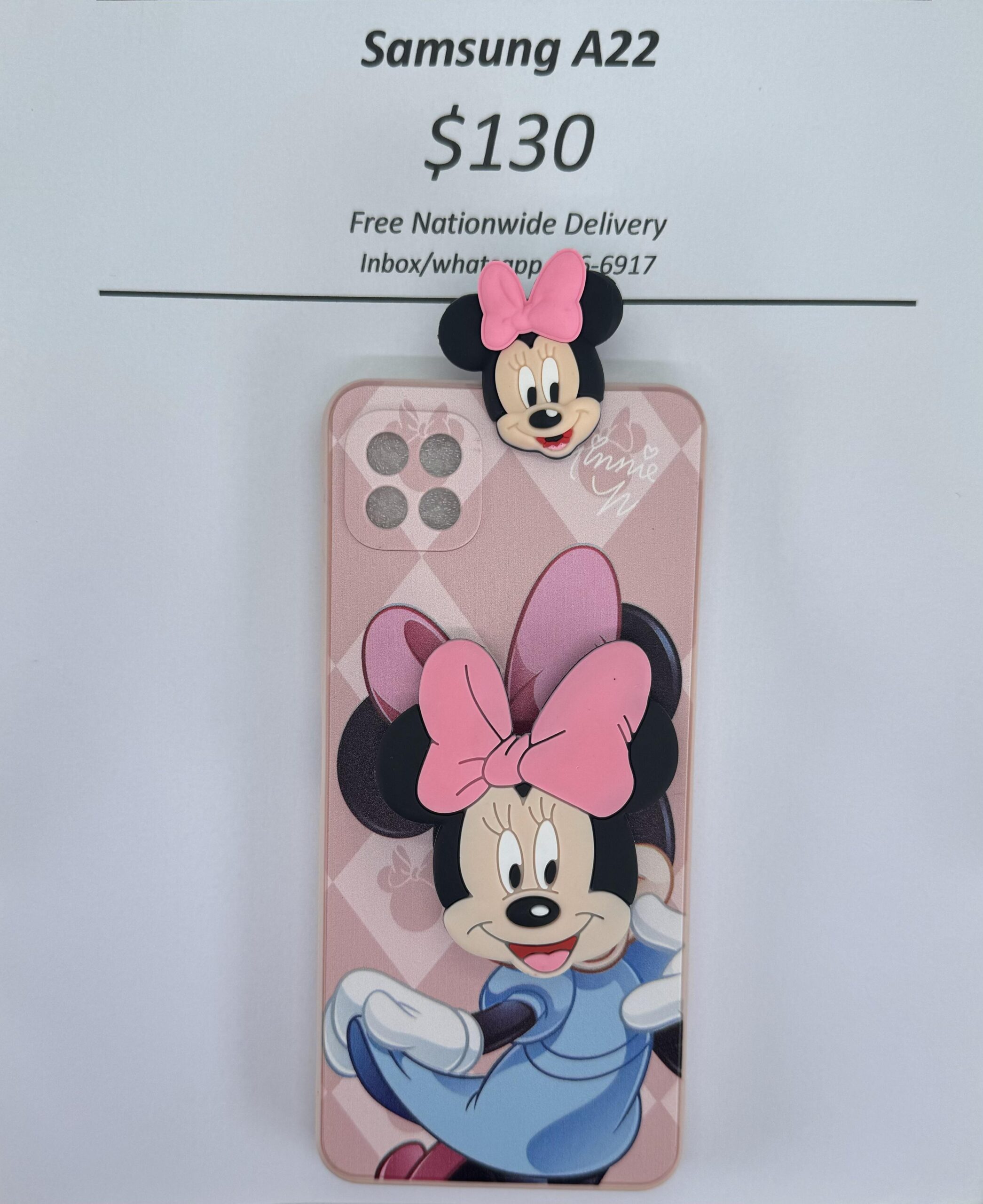 A22 5G Light Pink Minnie with Pop socket