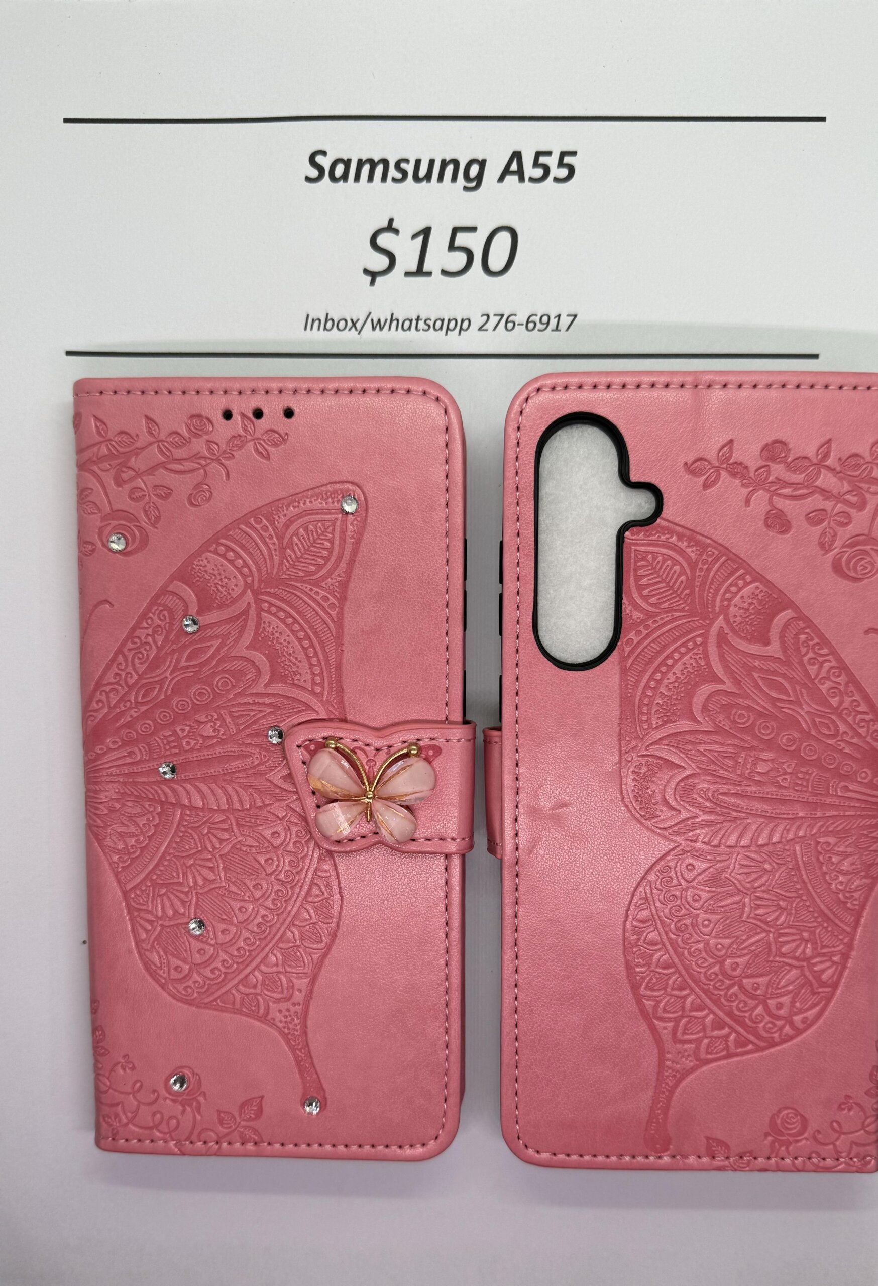 A55 Pink Butterfly Wallet