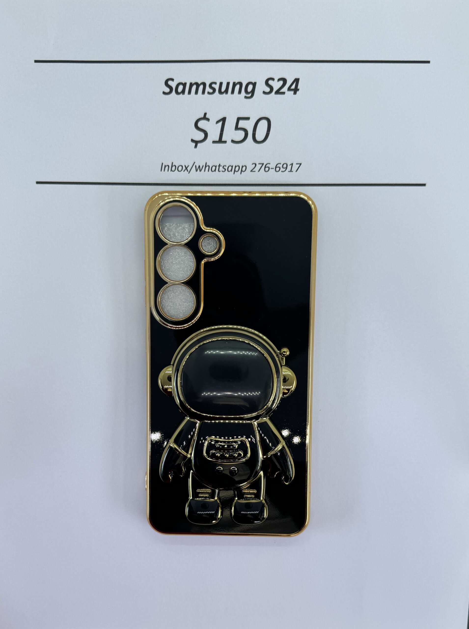 S24 Black 3D Astronaut Phone case