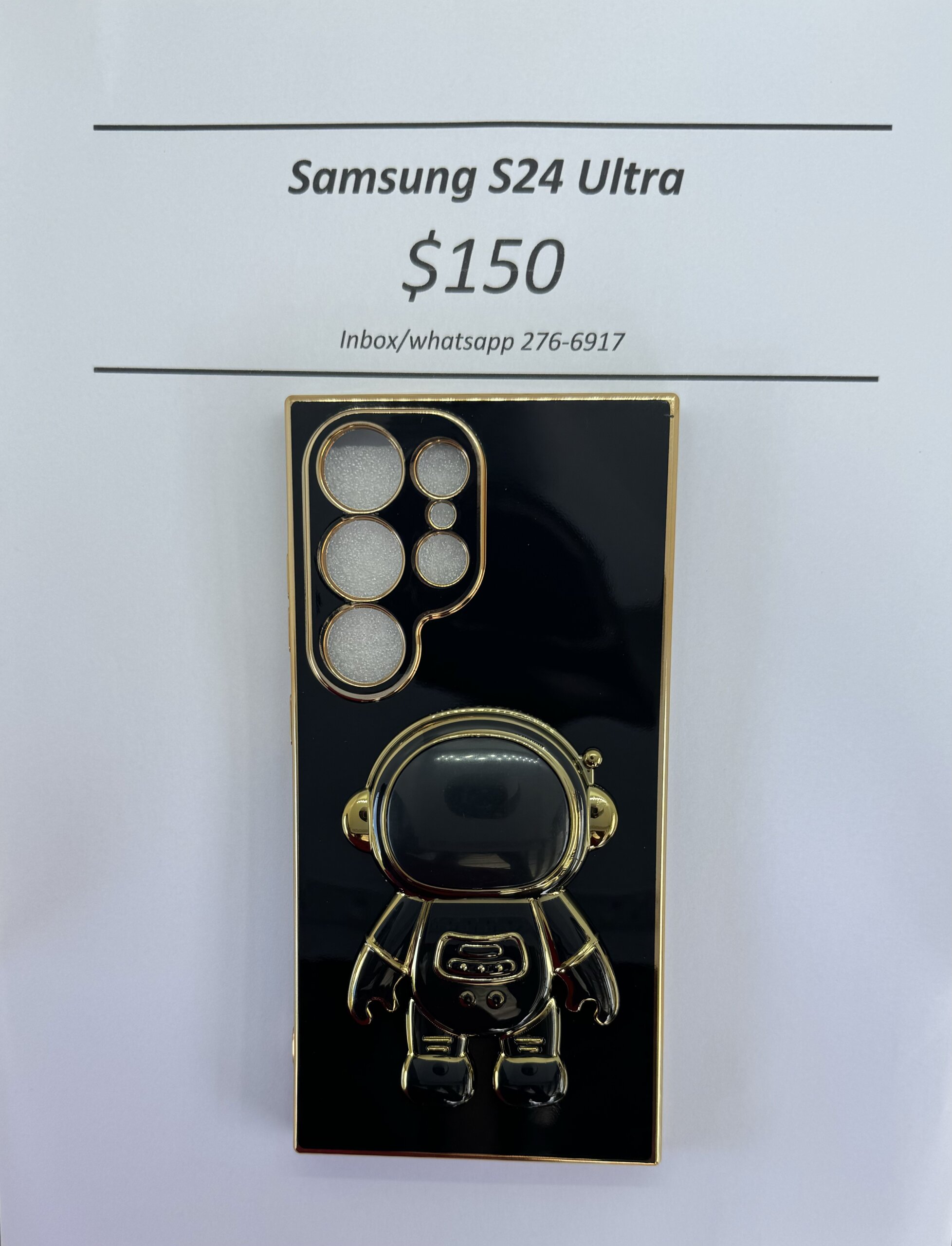 S24 Ultra Black 3D Astronaut Phone case
