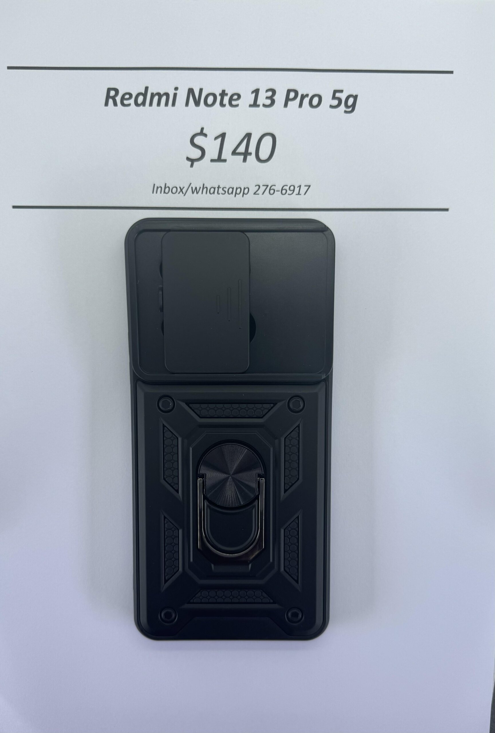 Redmi Note 13 Pro 5g Black Rugged w Camera Cover