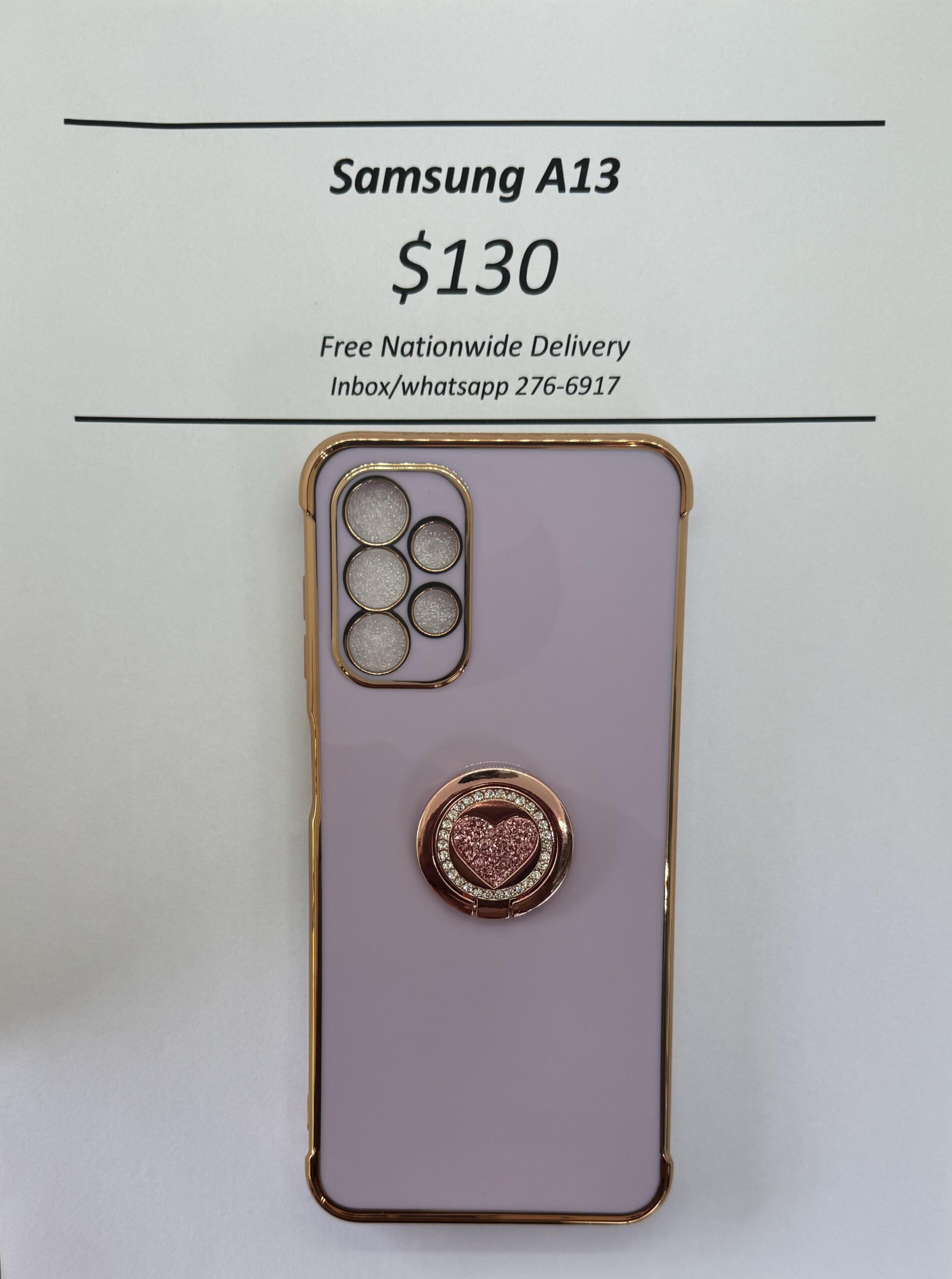A13 Purple case with pink heart pop ring