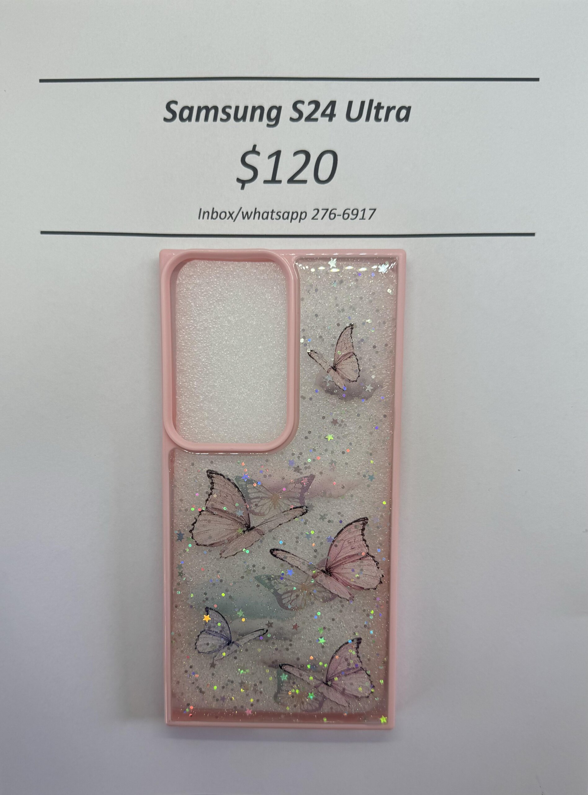 S24 Ultra Light Pink Butterfly