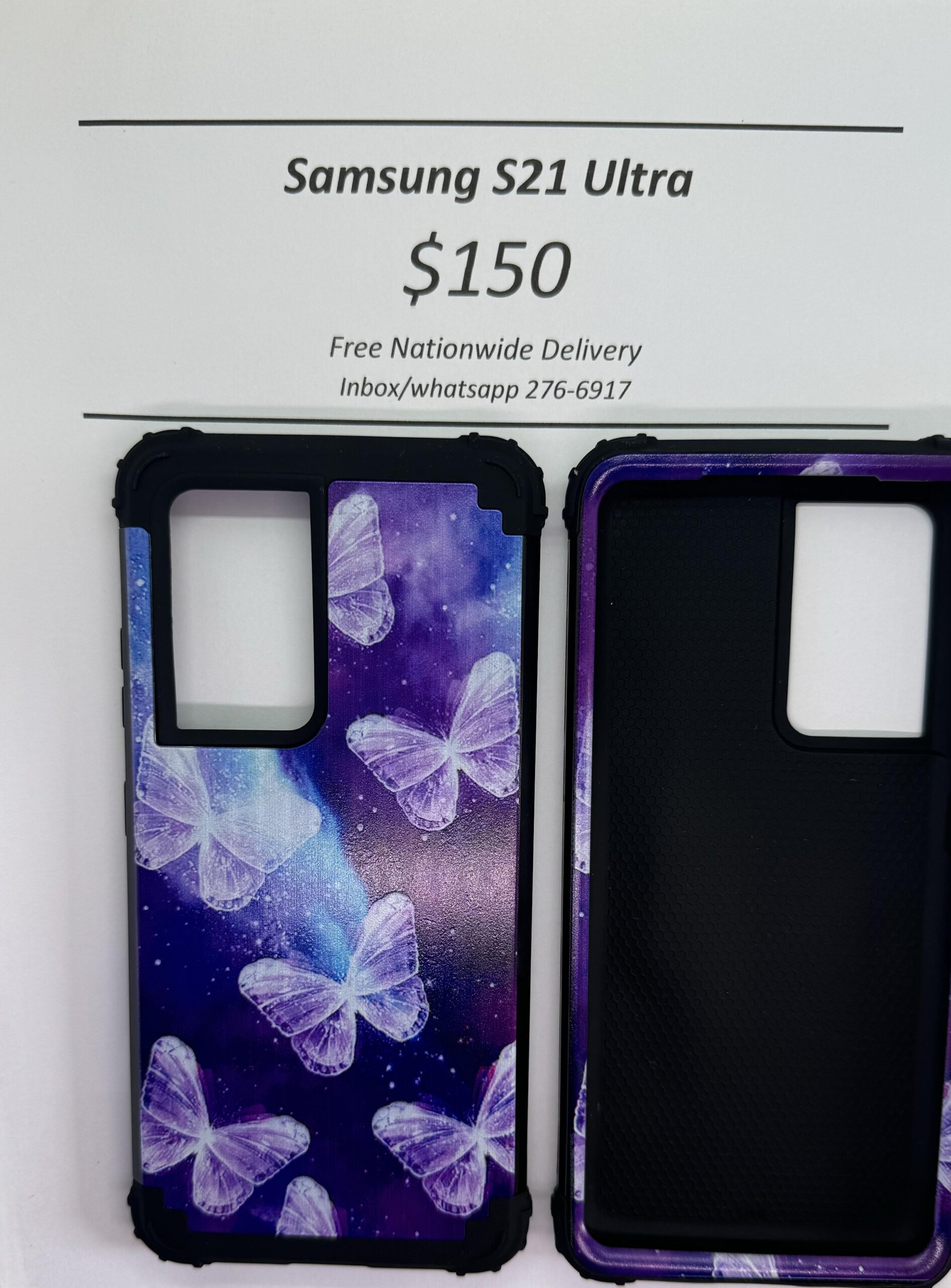 S21 Ultra Purple Rugged Butterfly