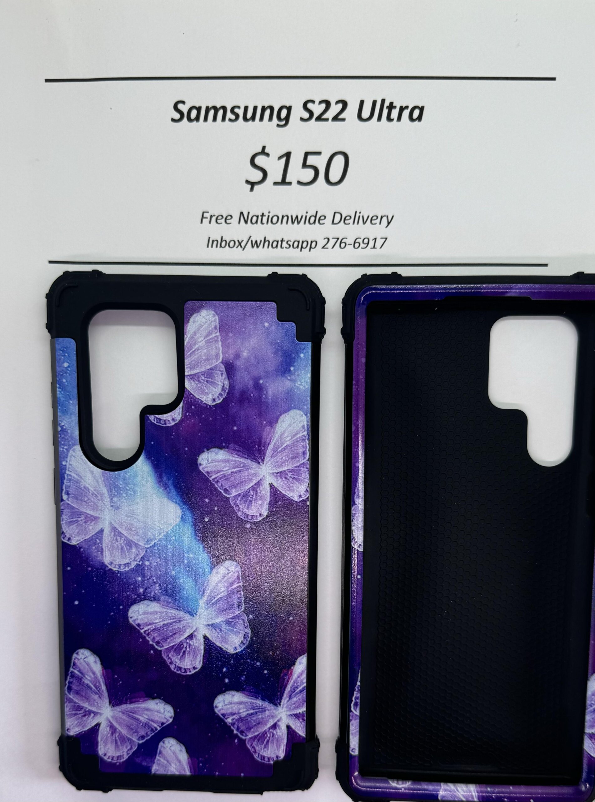 S22 Ultra Purple Rugged Butterfly