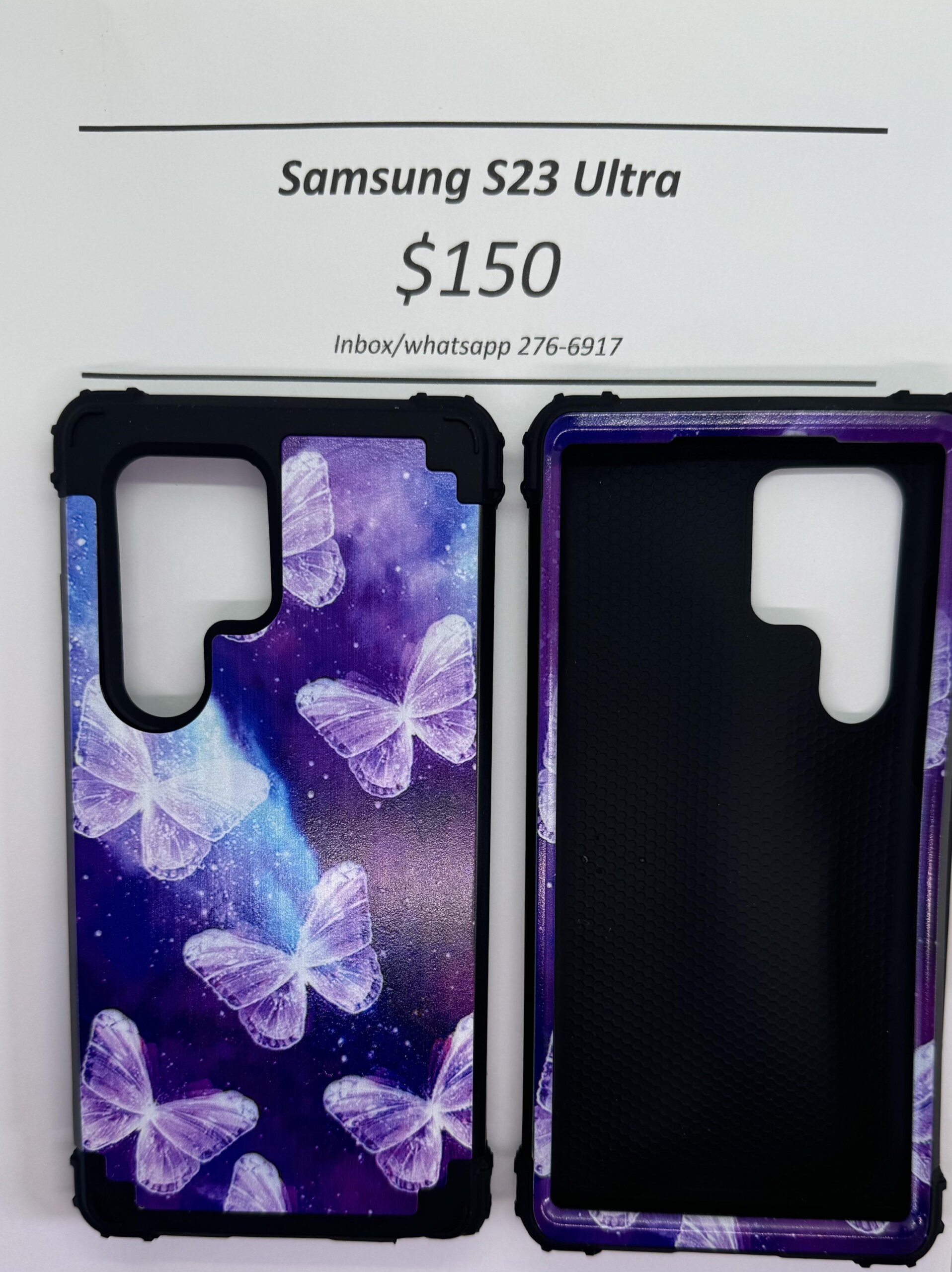 S23 Ultra Purple Rugged Butterfly