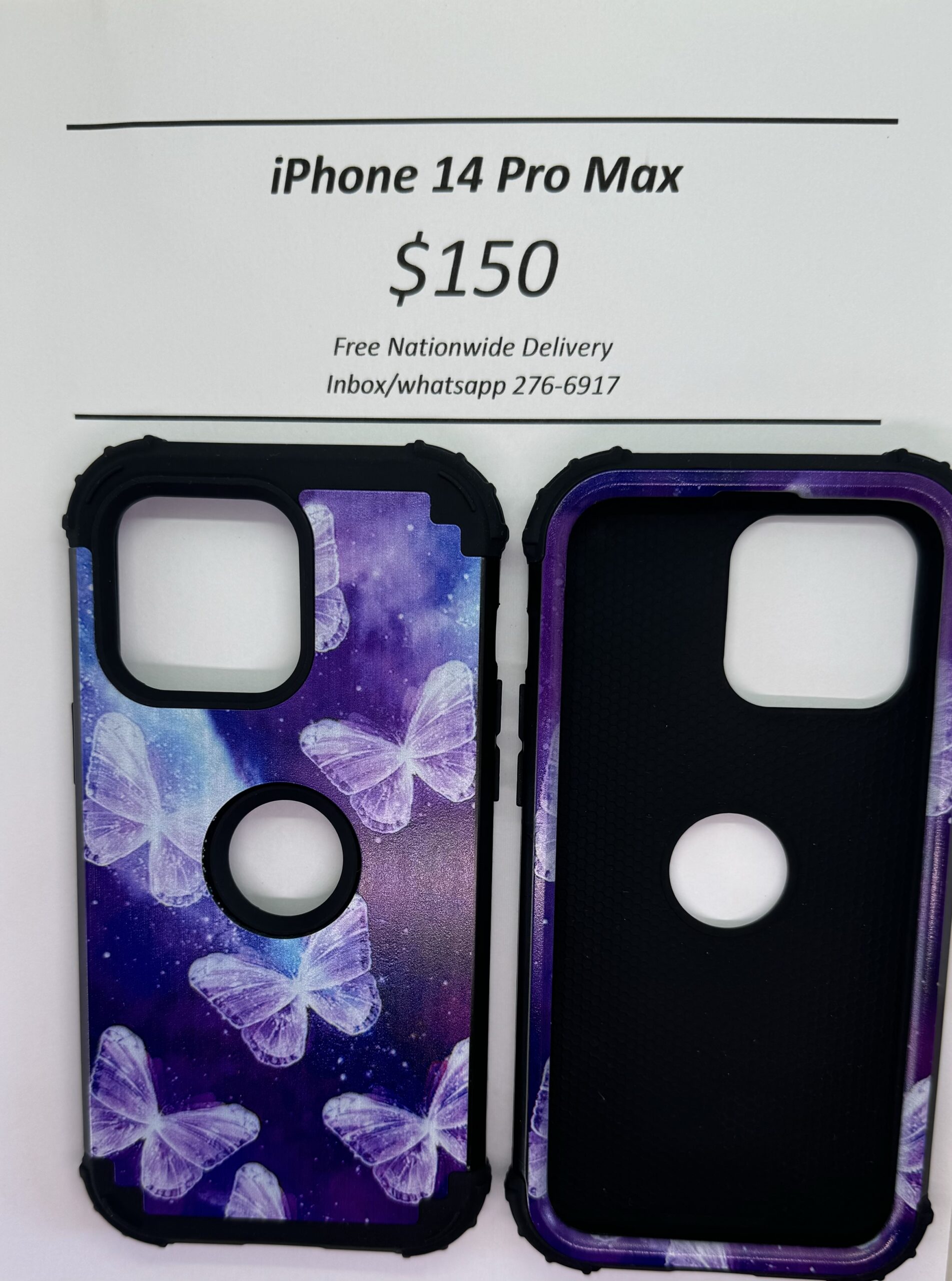 iPhone 14 Pro Max Purple Rugged Butterfly
