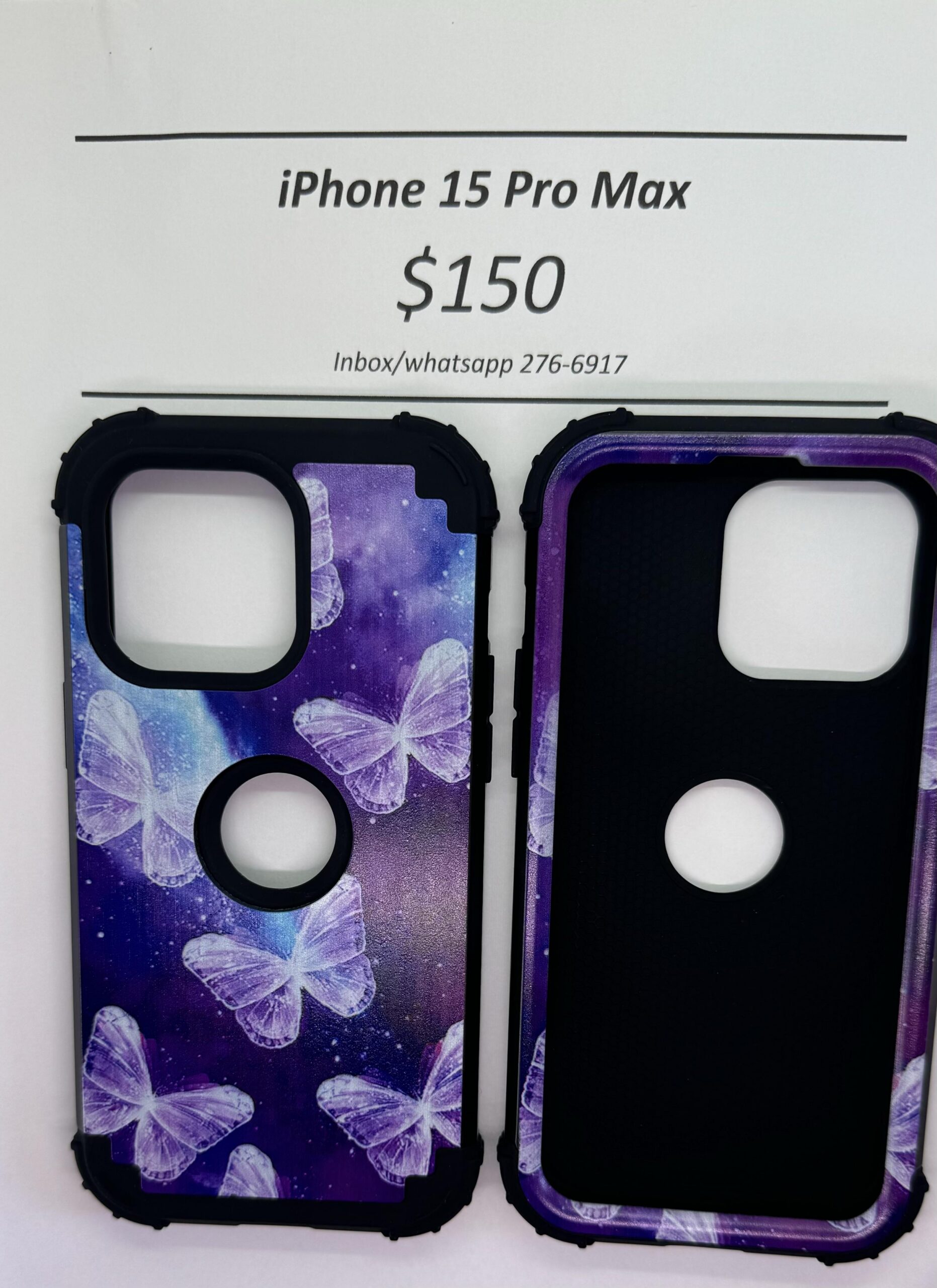 iPhone 15 Pro Max Purple Rugged Butterfly
