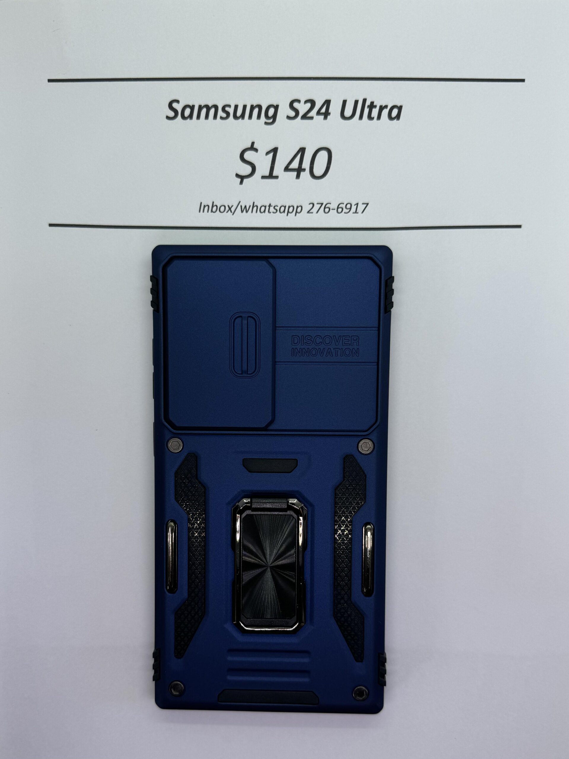 S24 Ultra Blue Rugged Rectangle with Camera Cover