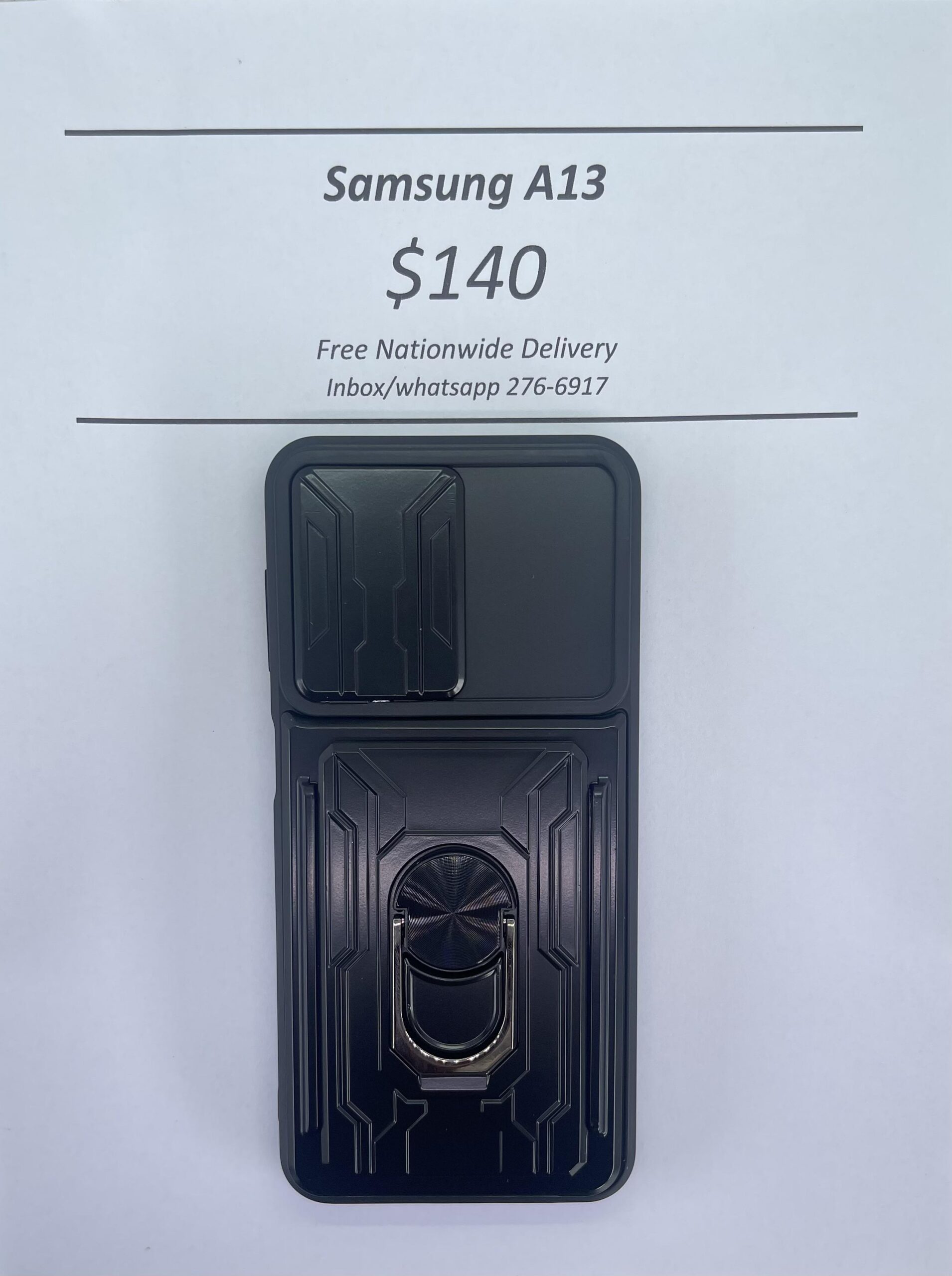 A13 Black Rugged with Camera Cover and card holder