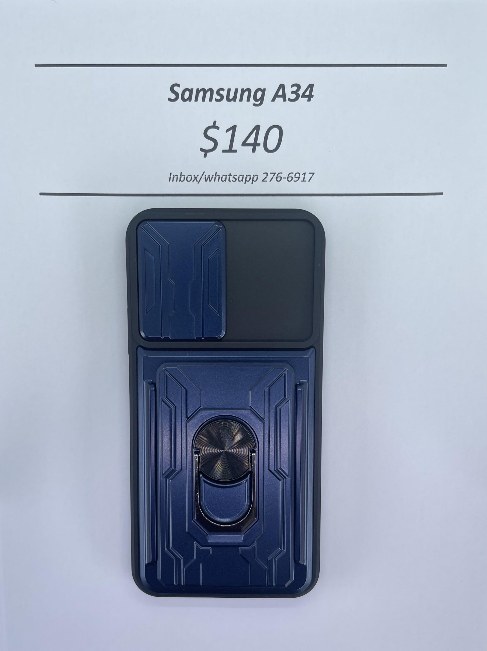 A34 Blue Rugged with Camera Cover and card holder