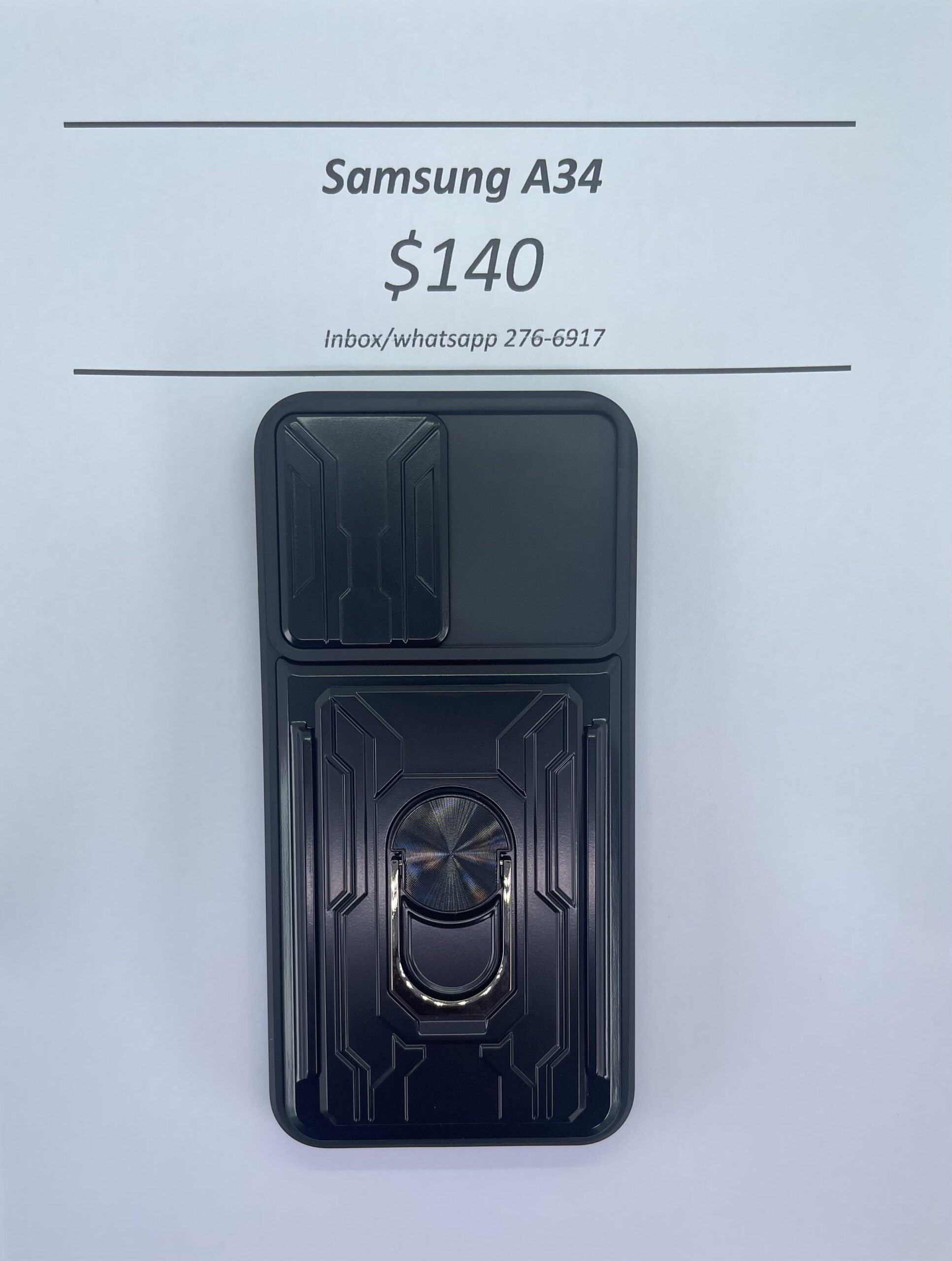 A34 Black Rugged with Camera Cover and card holder