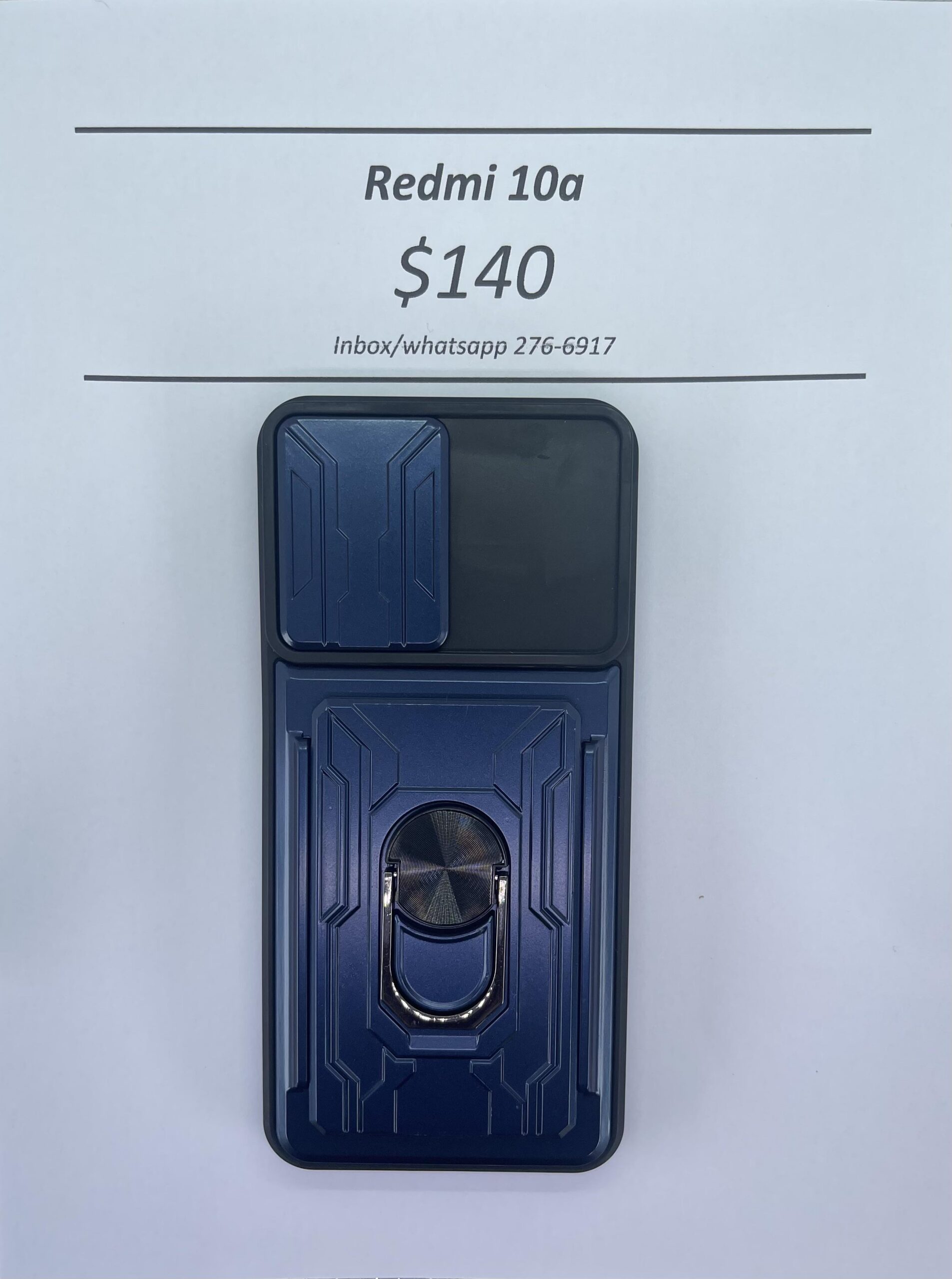 Redmi 10a Blue Rugged with Camera Cover and card holder