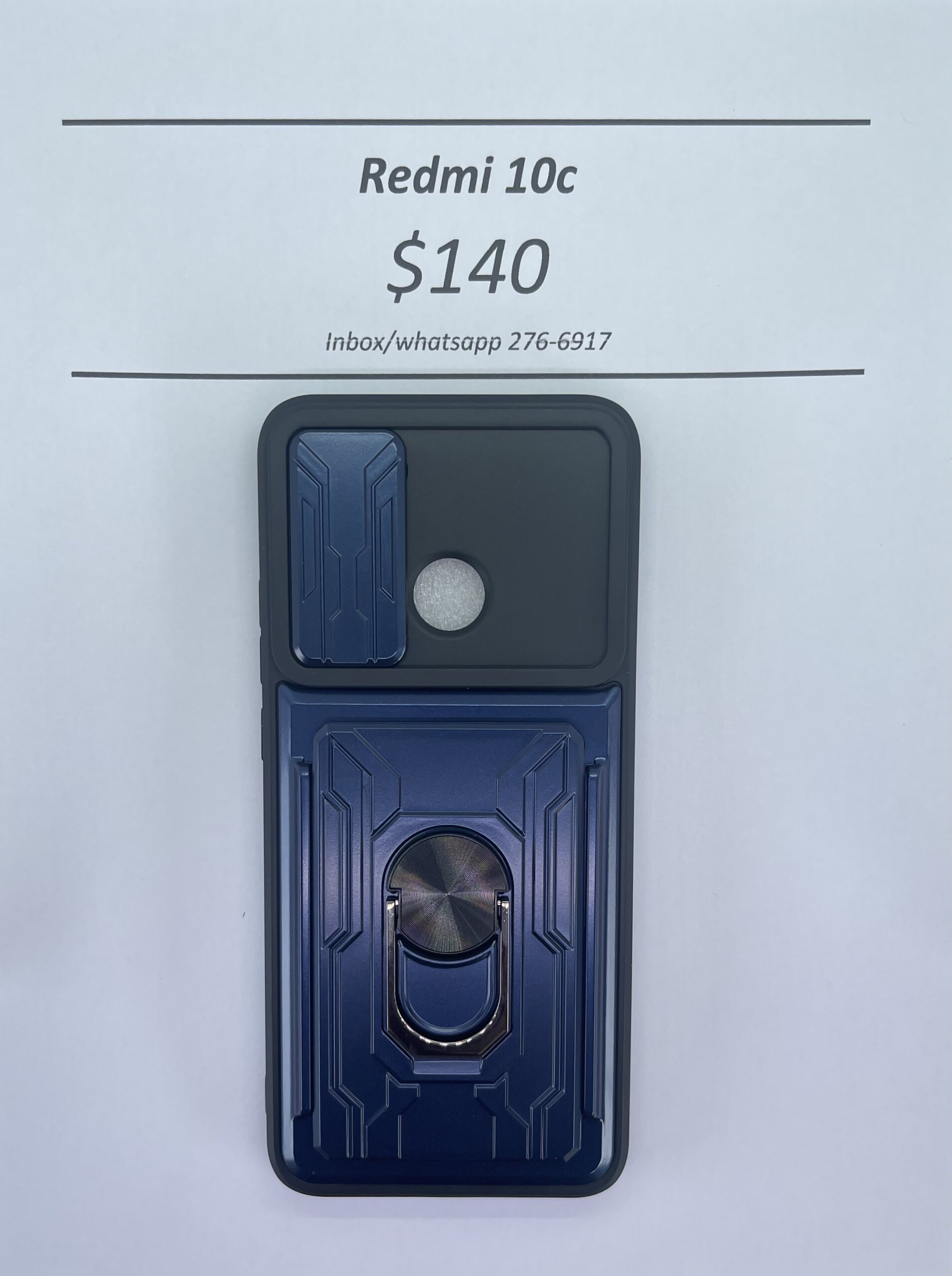 Redmi 10c Blue Rugged with Camera Cover and card holder