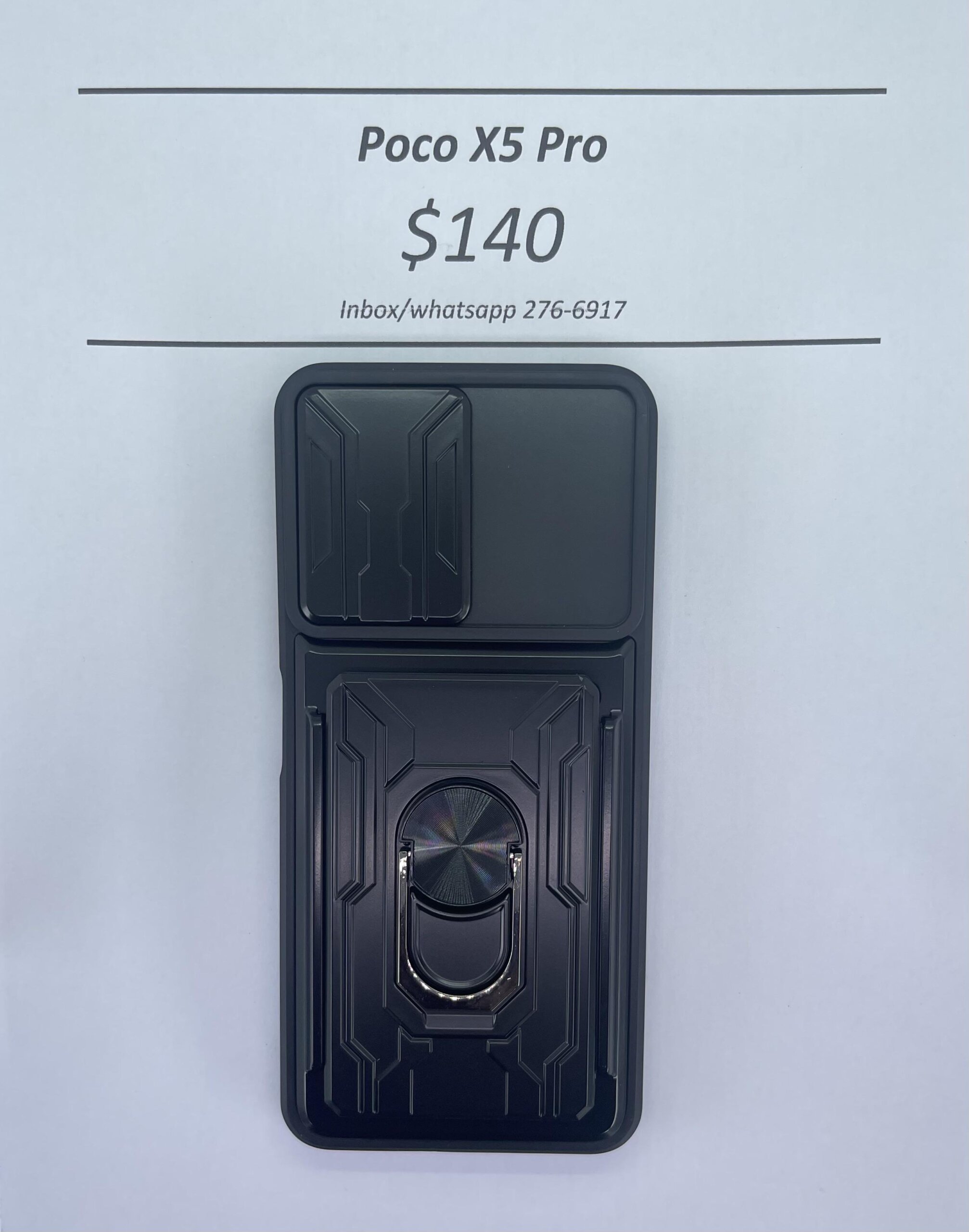 Poco X5 Pro Black Rugged with Camera Cover and card holder