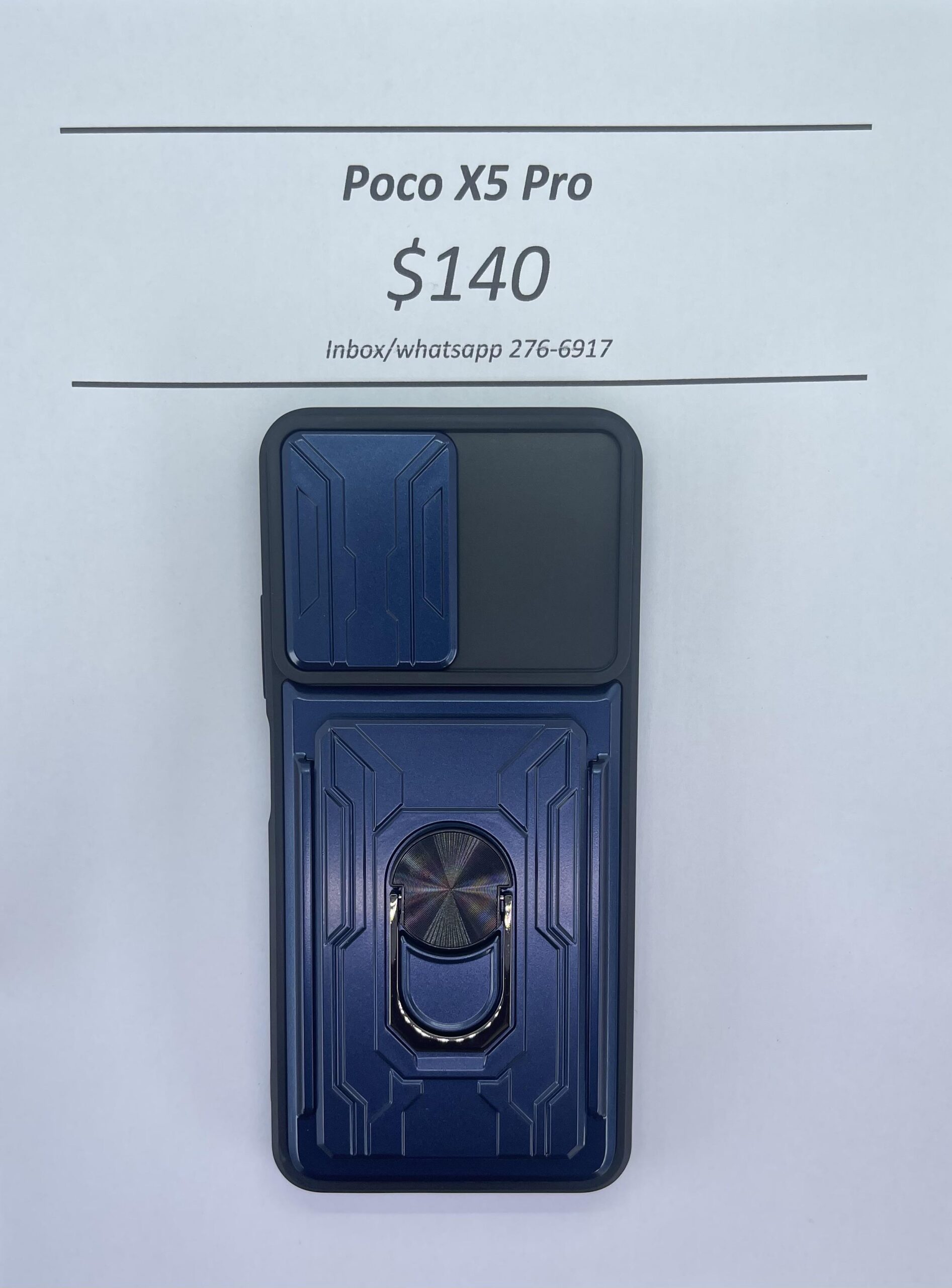 Poco X5 Pro Blue Rugged w Camera Cover and card holder