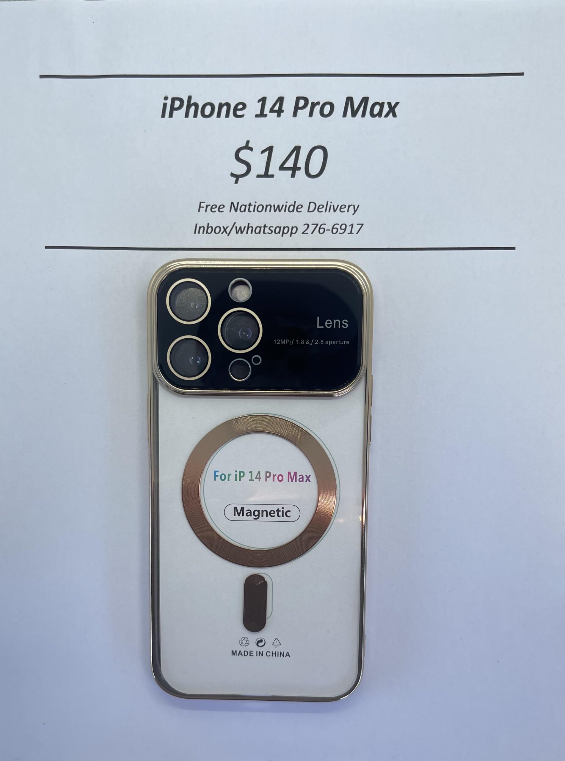 iPhone 14 pro max gold Wireless Charging Magnetic Case