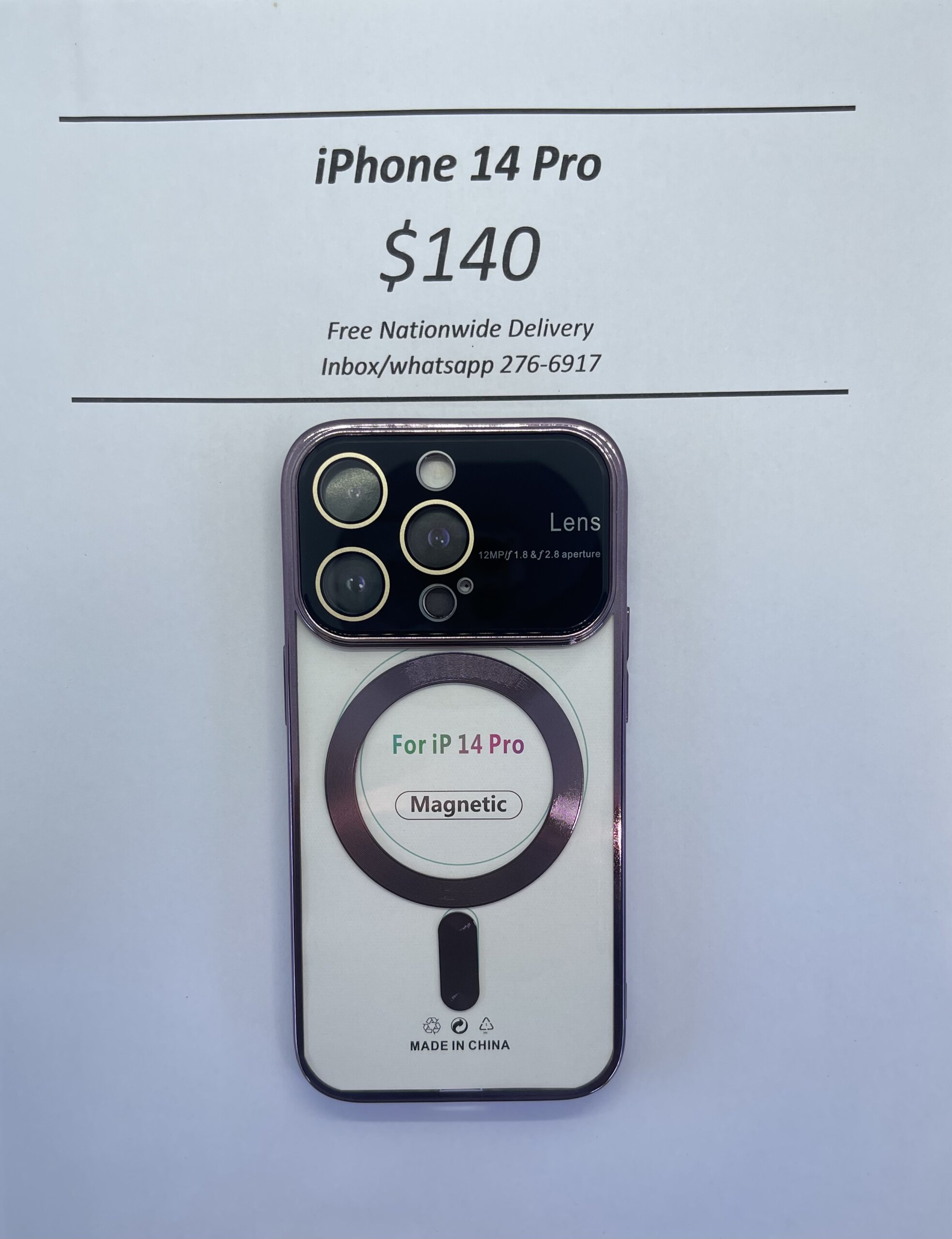 iPhone 14 pro Purple Wireless Charging Magnetic Case