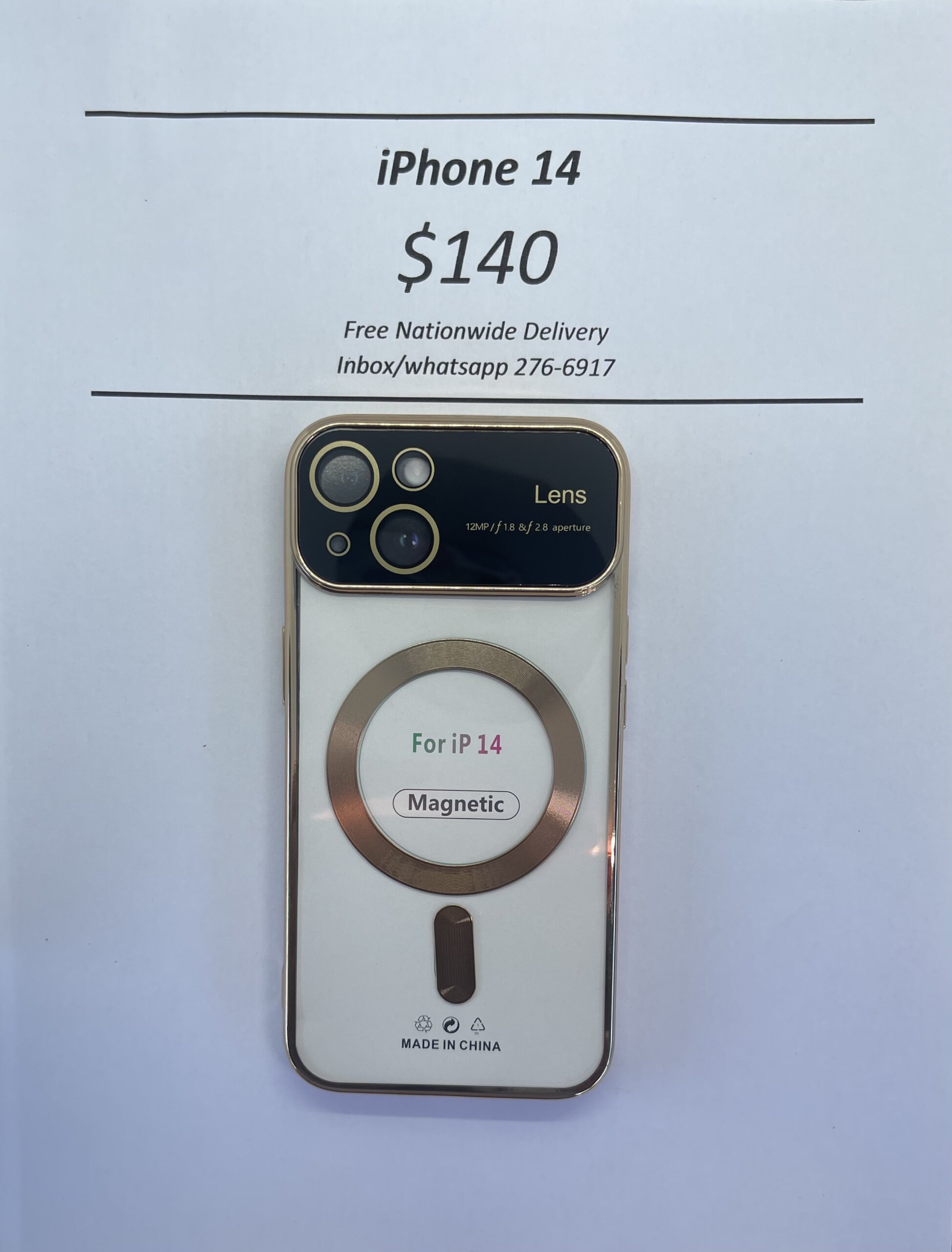 iPhone 14 Gold Wireless Charging Magnetic Case