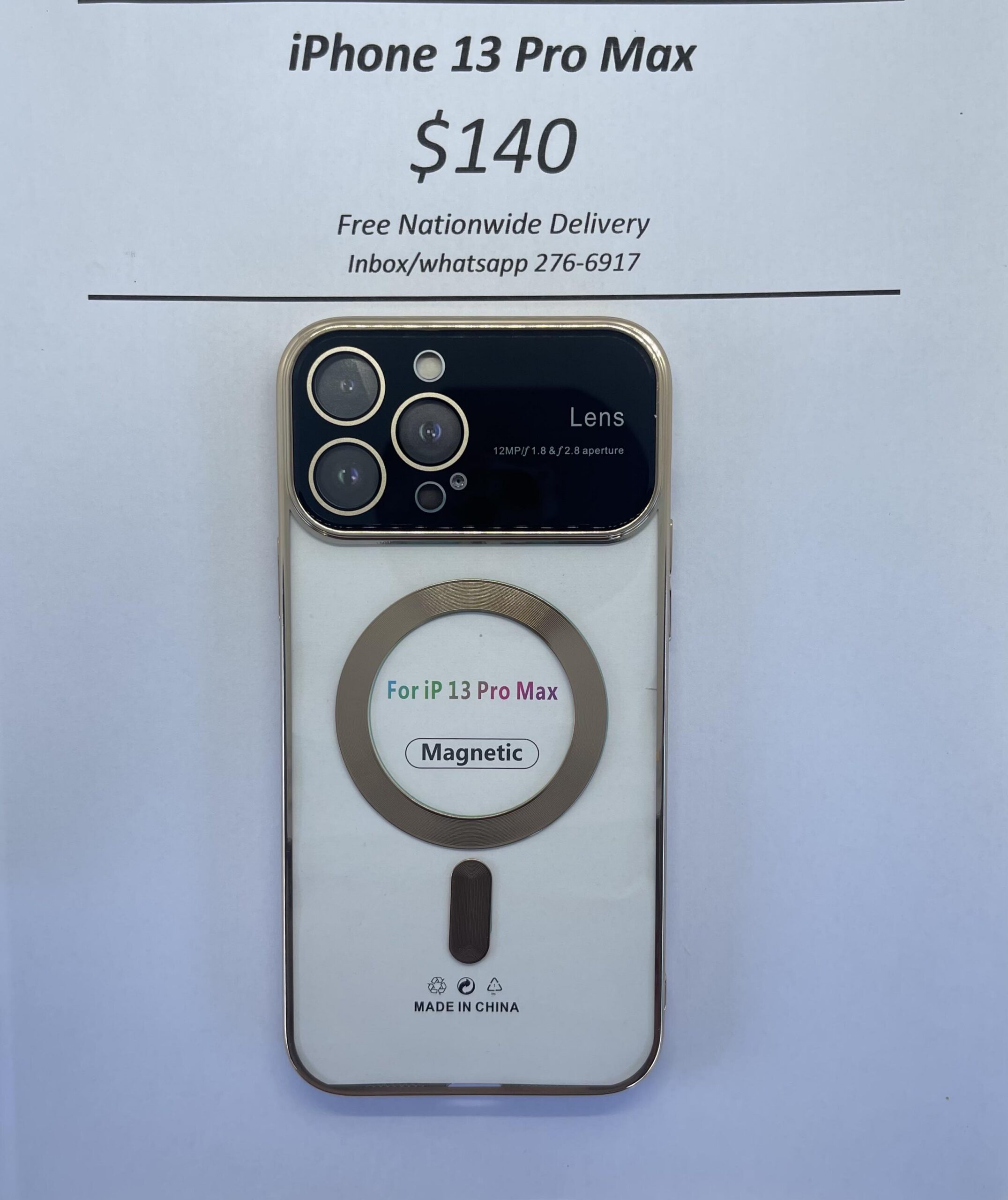 iPhone 13 Pro Max Gold Wireless Charging Magnetic Case