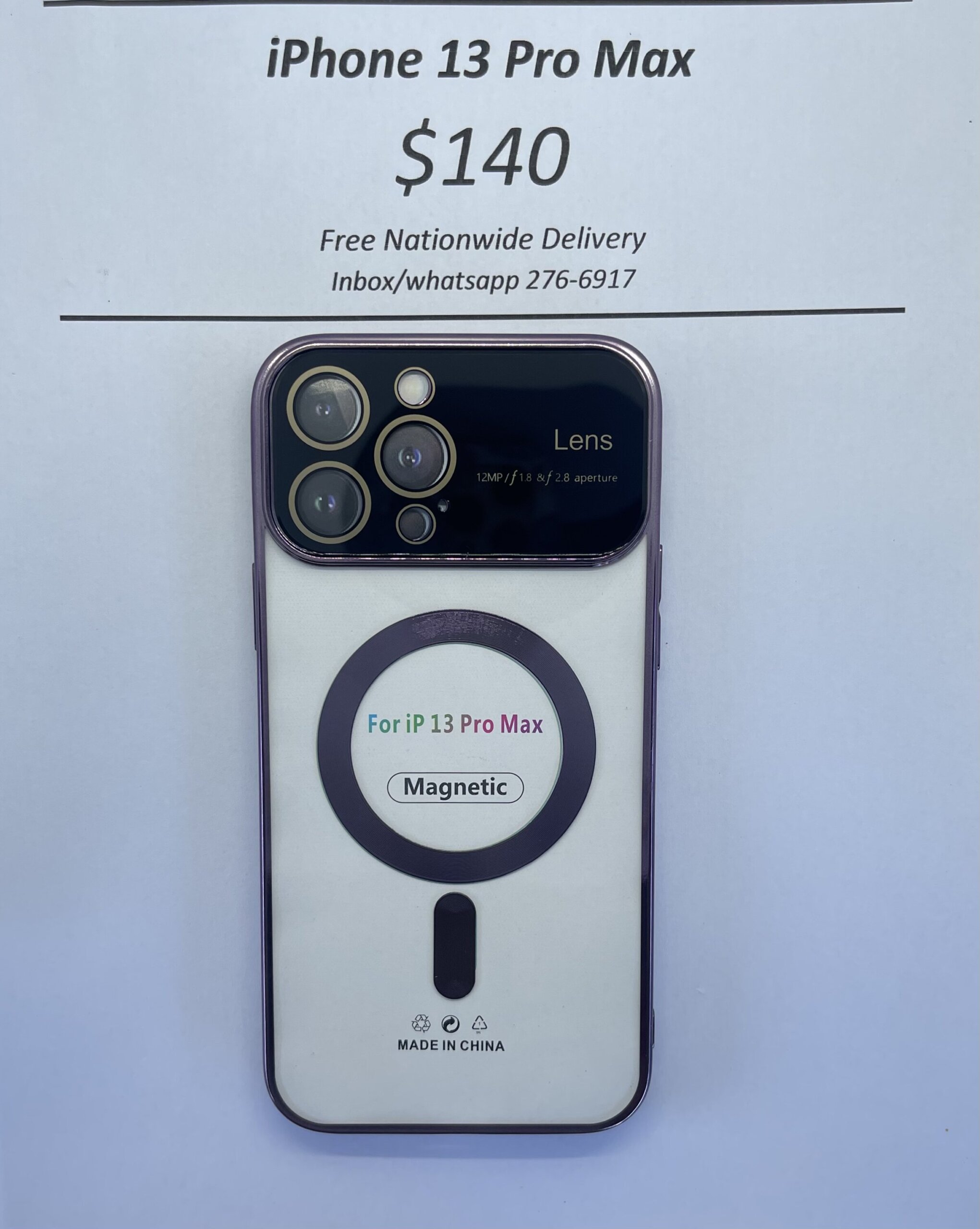 iPhone 13 Pro Max Purple Wireless Charging Magnetic Case