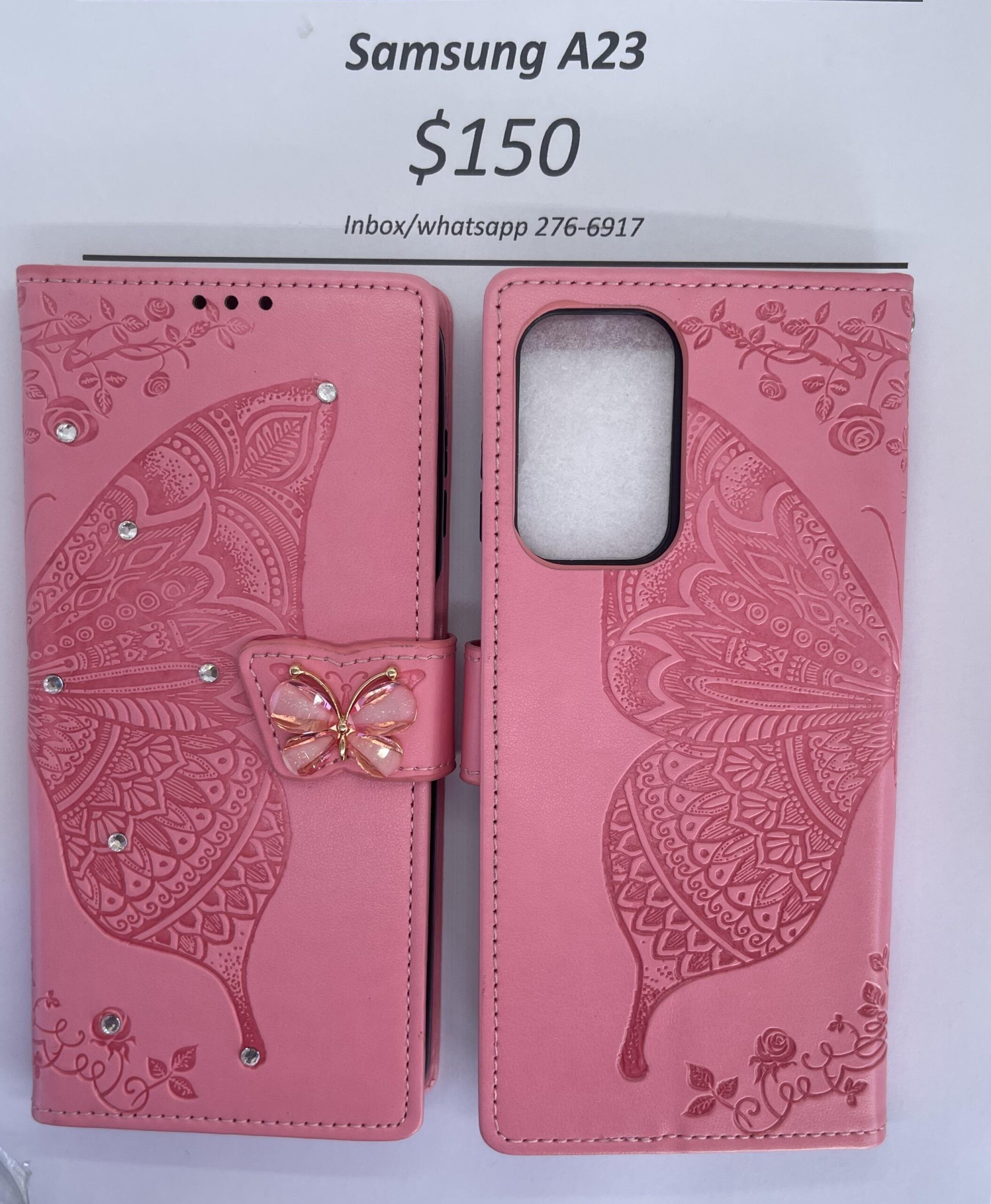 Samsung A23 Pink Butterfly Wallet