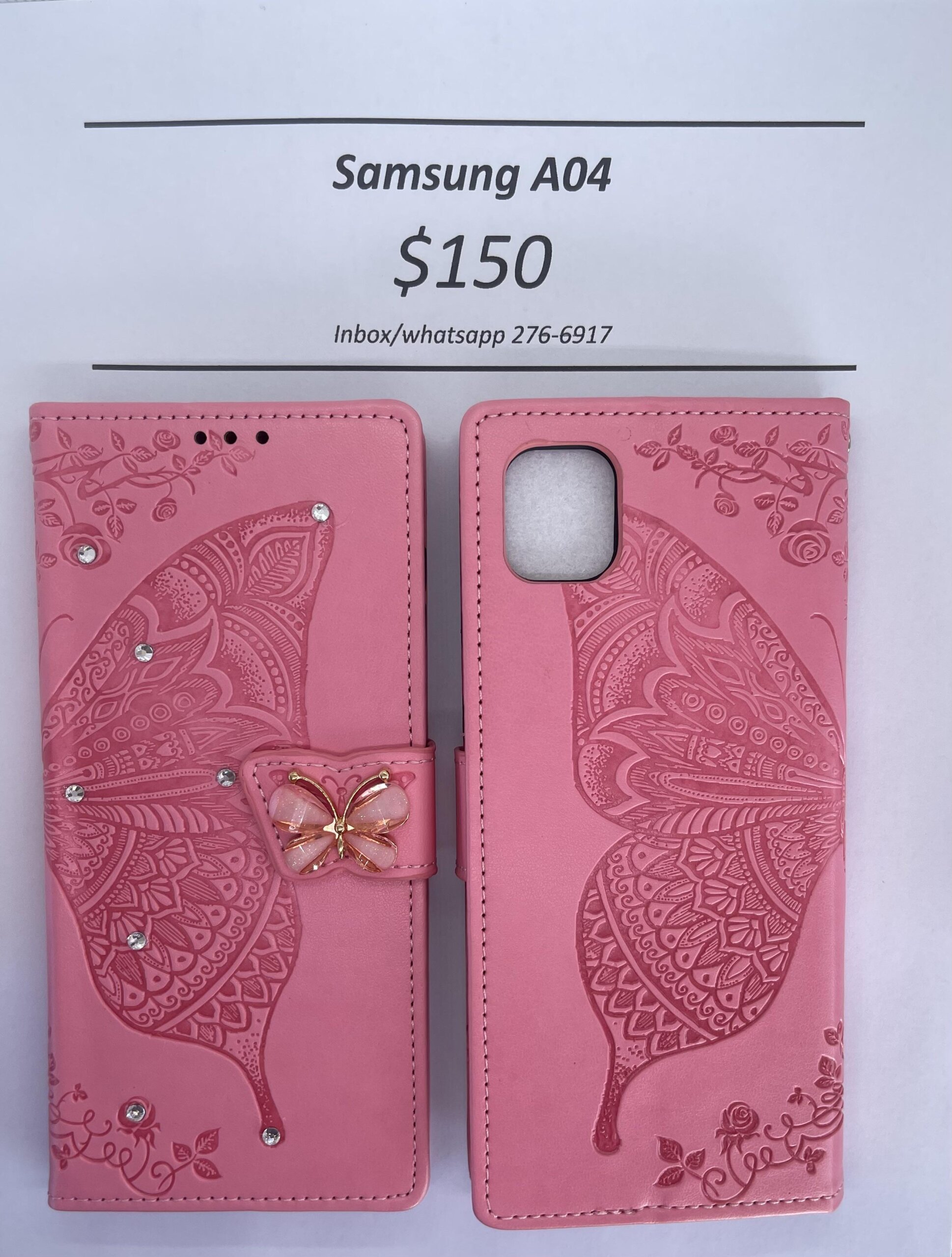 Samsung A04 Pink Butterfly Wallet